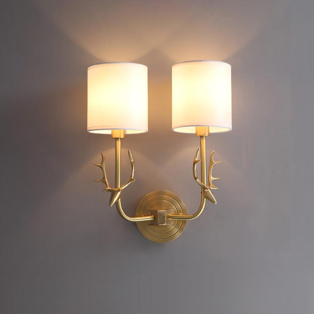 Deer Head Brass Wall Sconce Lighting Lobby