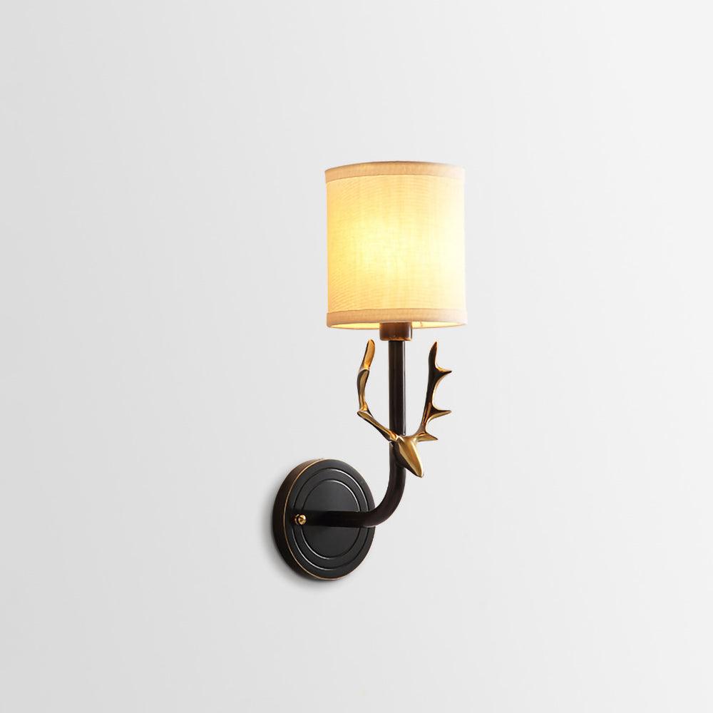 Deer Head Brass Wall Sconce Lighting Lobby