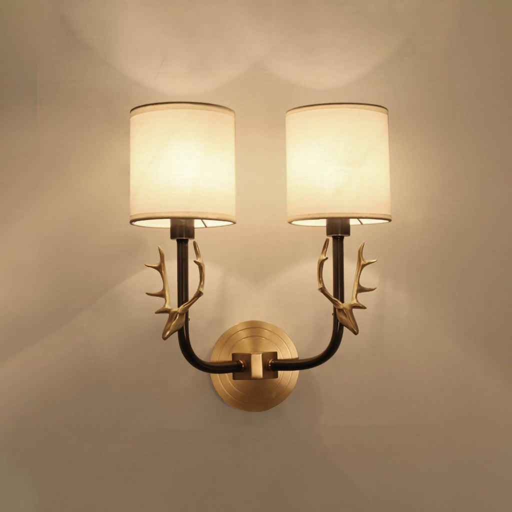 Deer Head Brass Wall Sconce Lighting Lobby