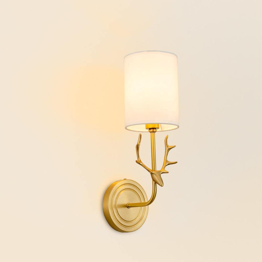 Deer Head Brass Wall Sconce Lighting Lobby