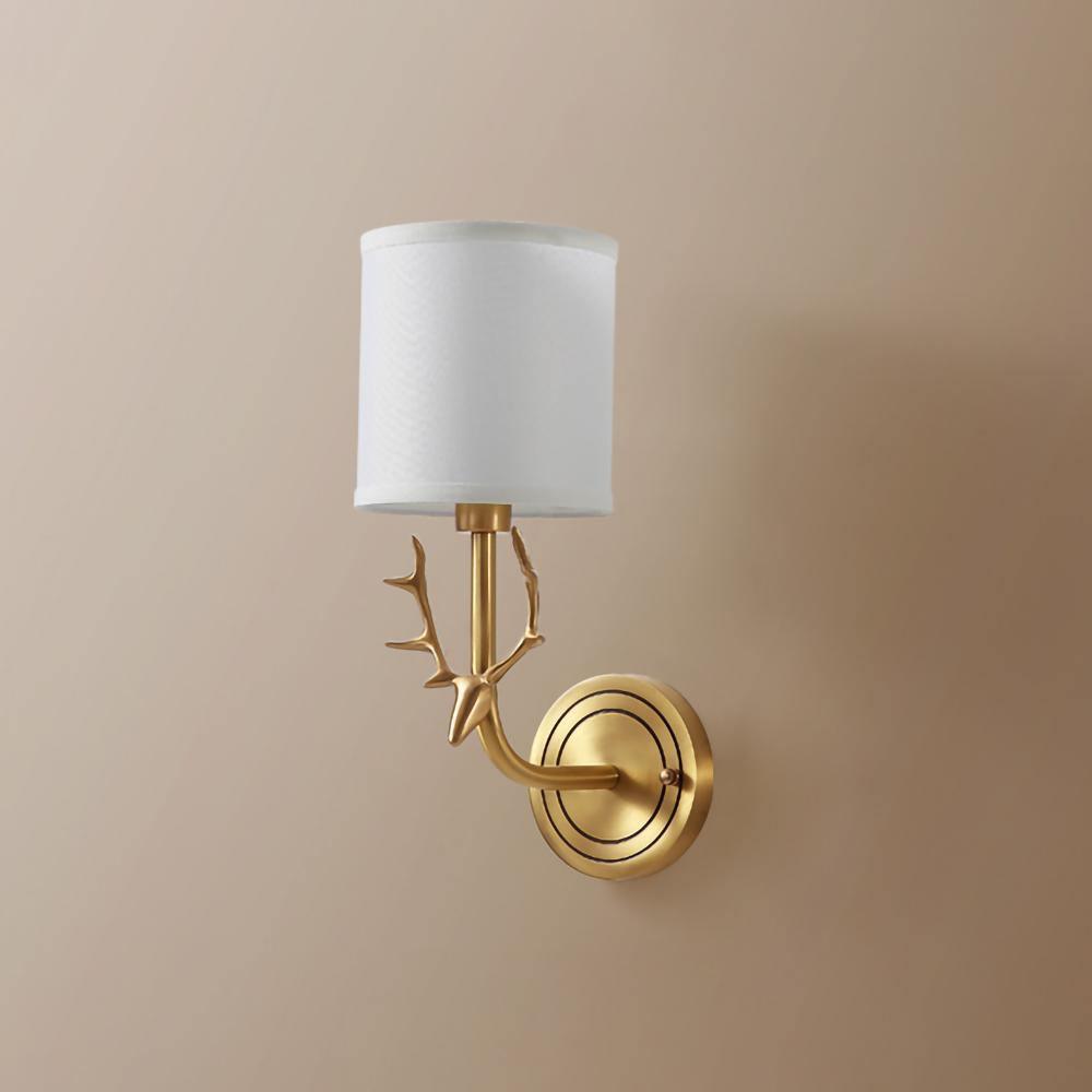 Deer Head Brass Wall Sconce Lighting Lobby