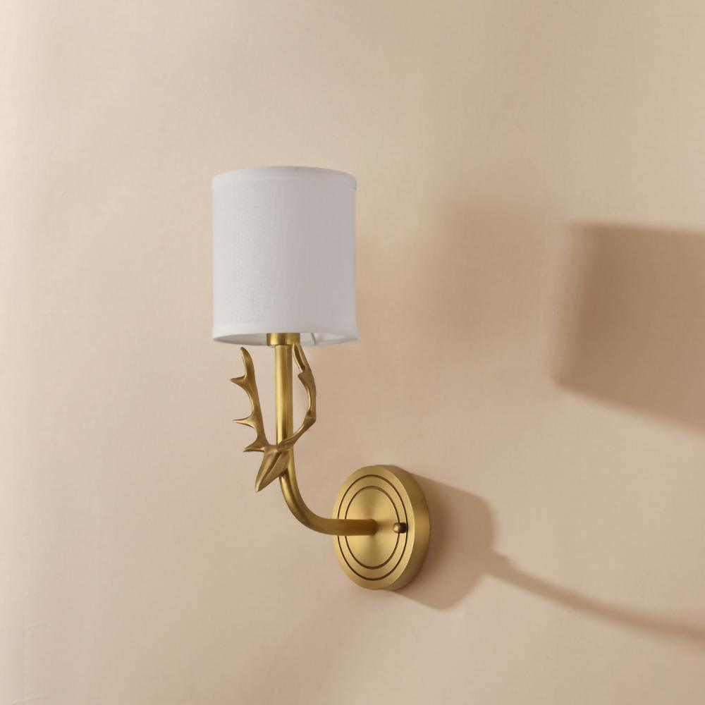 Deer Head Brass Wall Sconce Lighting Lobby