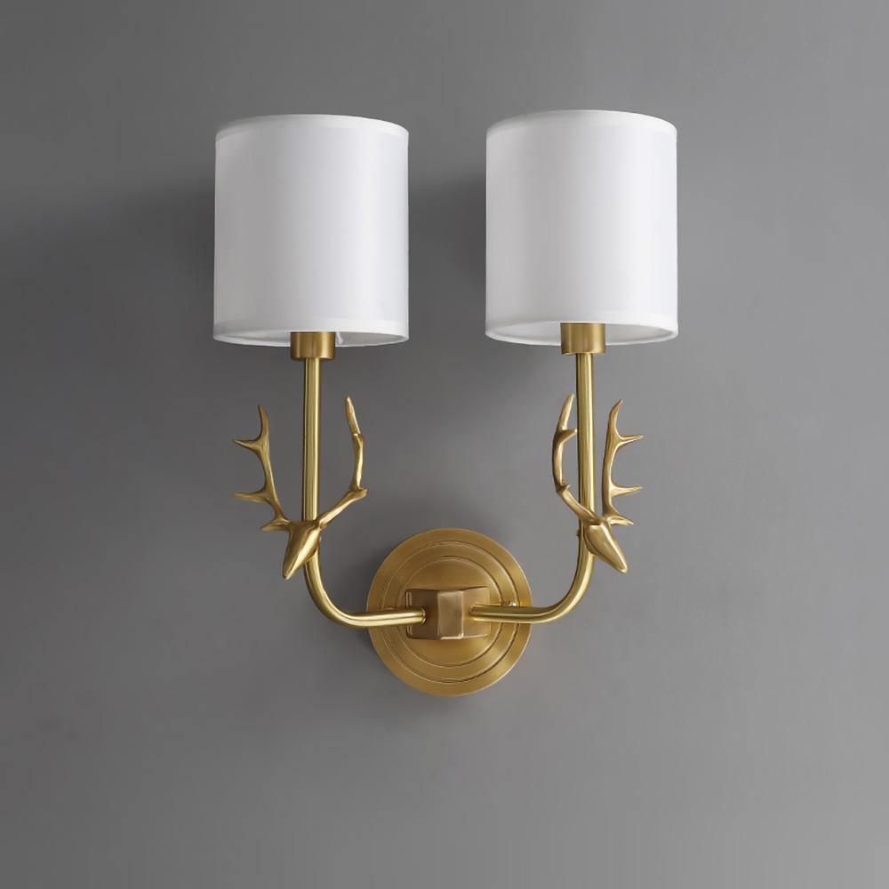 Deer Head Brass Wall Sconce Lighting Lobby
