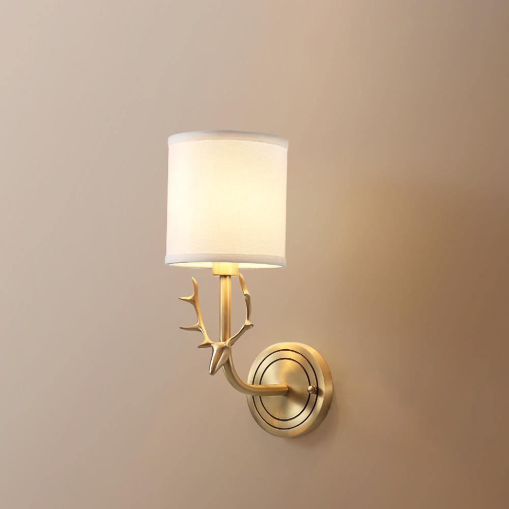 Deer Head Brass Wall Sconce Lighting Lobby