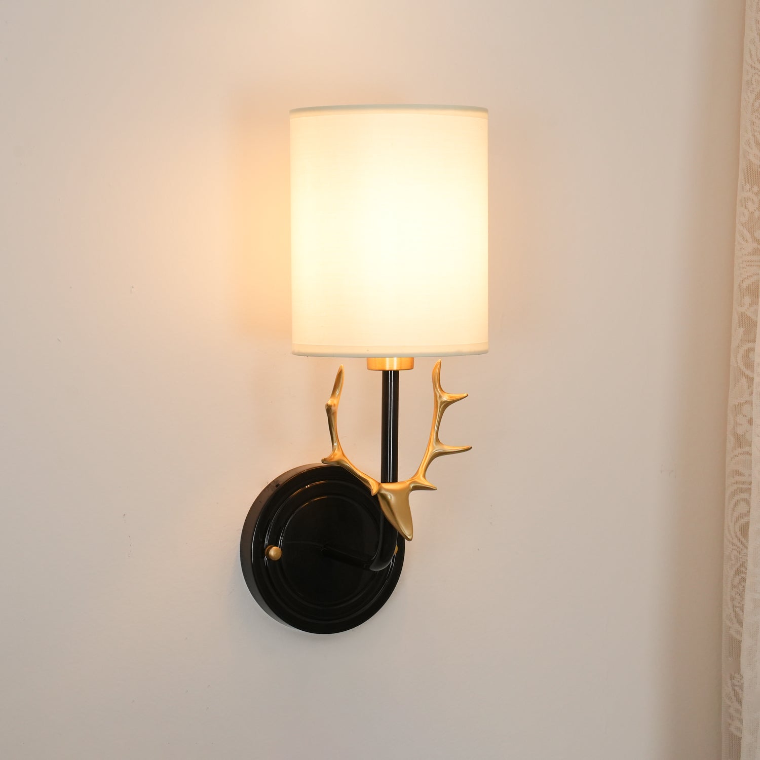 Deer Head Brass Wall Sconce Lighting Lobby