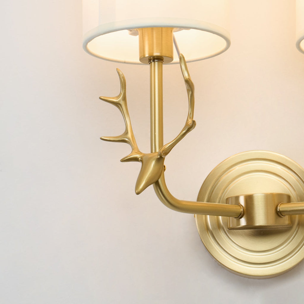 Deer Head Brass Wall Sconce Lighting Lobby