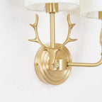 Deer Head Brass Wall Sconce Lighting Lobby