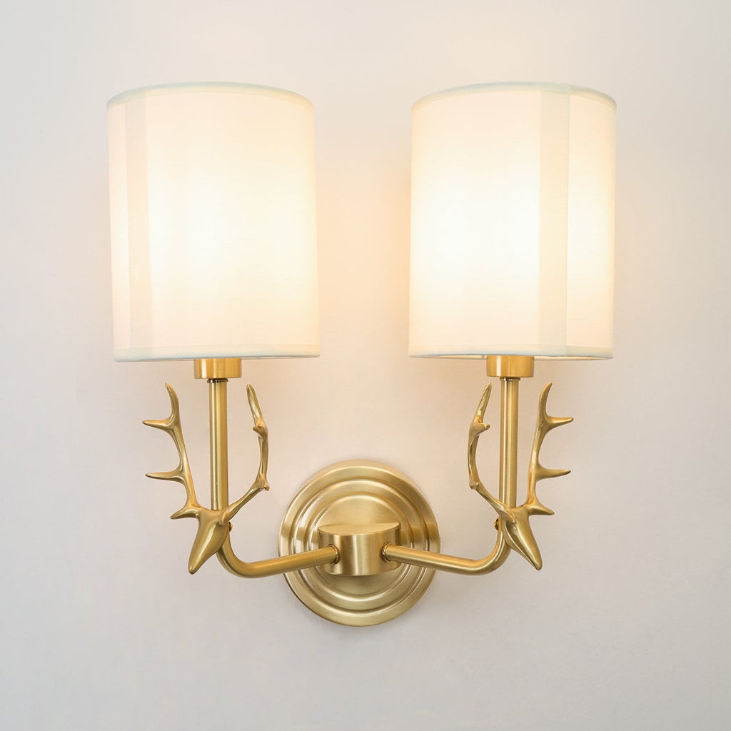 Deer Head Brass Wall Sconce Lighting Lobby