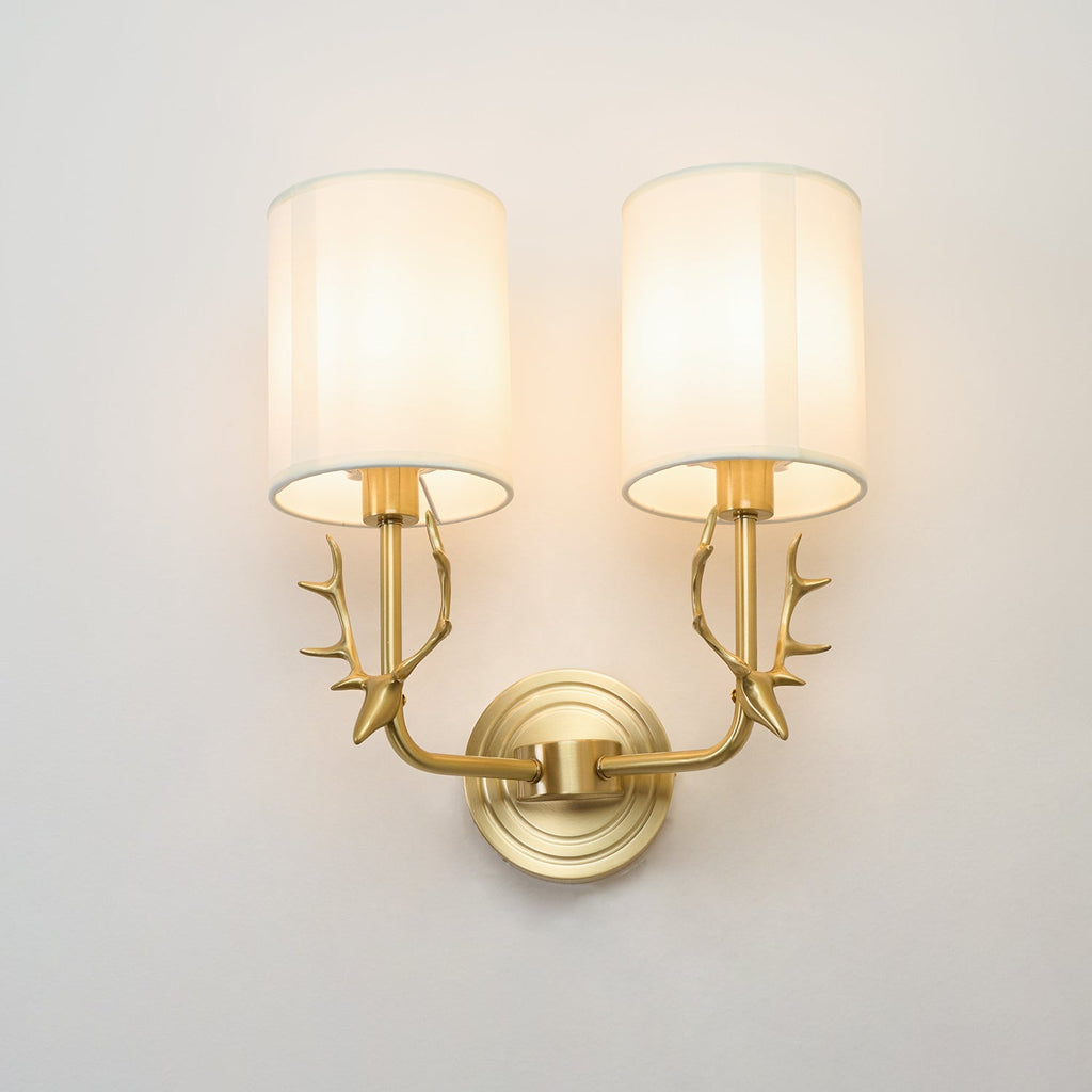 Deer Head Brass Wall Sconce Lighting Lobby