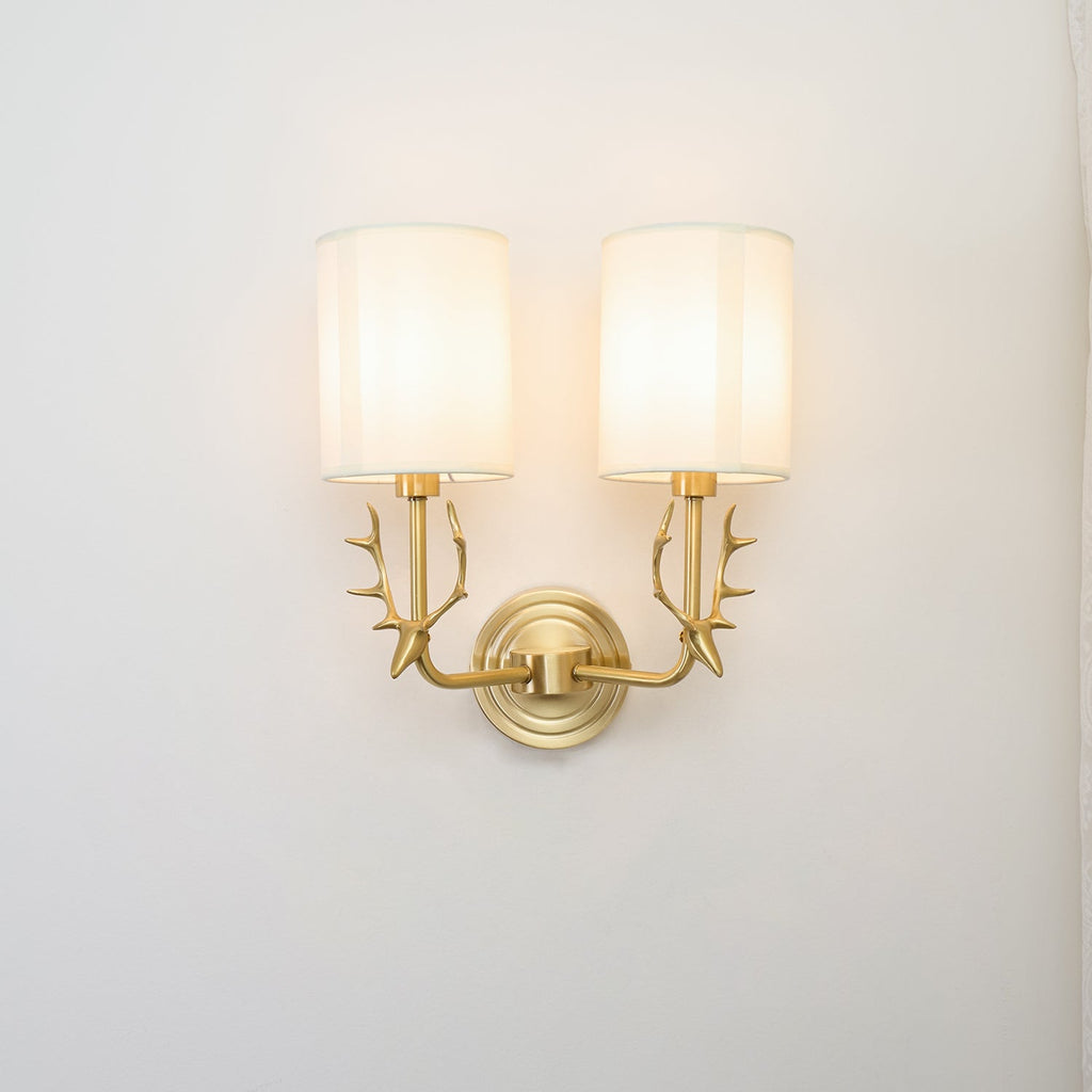 Deer Head Brass Wall Sconce Lighting Lobby