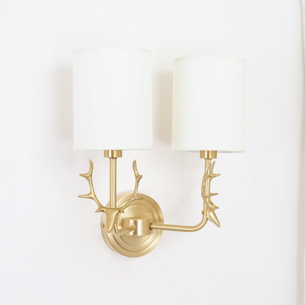 Deer Head Brass Wall Sconce Lighting Lobby