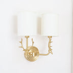 Deer Head Brass Wall Sconce Lighting Lobby