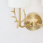 Deer Head Brass Wall Sconce Lighting Lobby