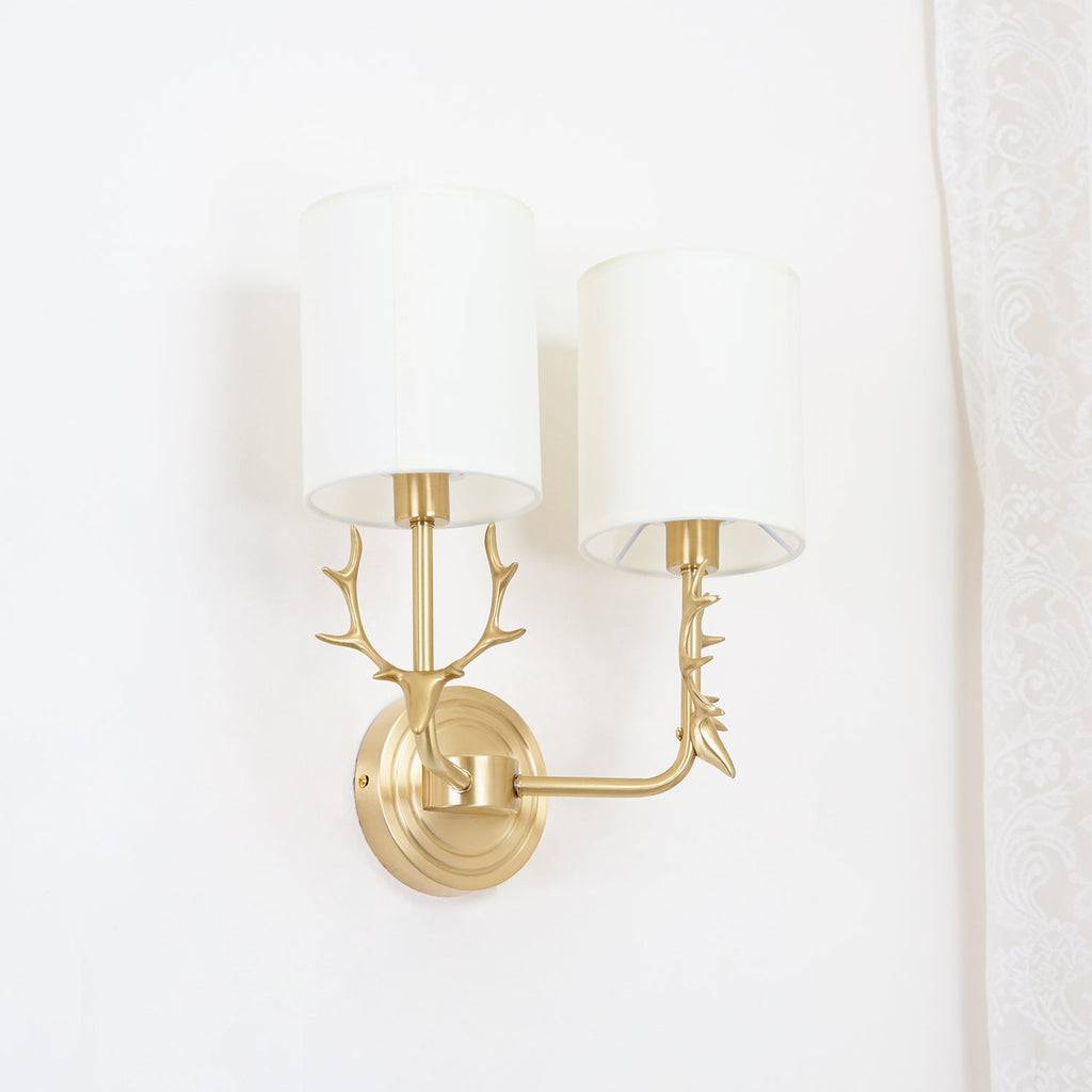 Deer Head Brass Wall Sconce Lighting Lobby