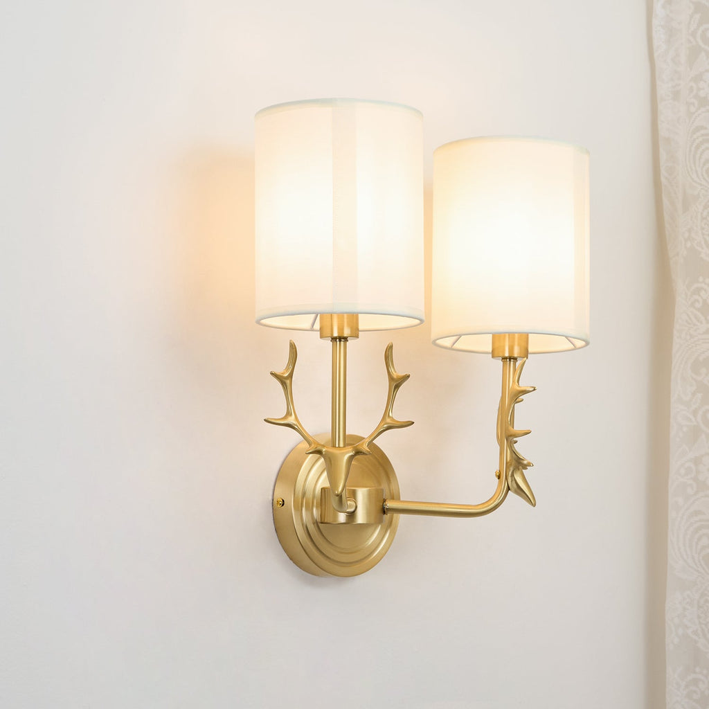 Deer Head Brass Wall Sconce Lighting Lobby