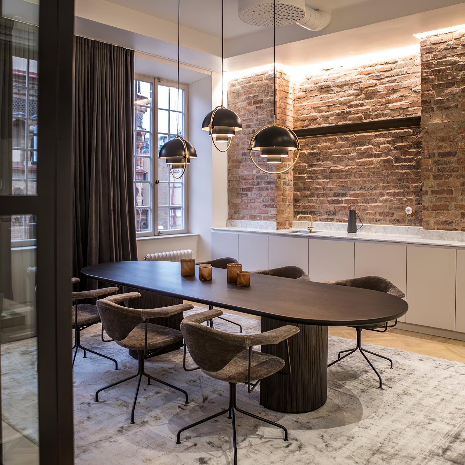 Distorted Sphere Ceiling Pendant Lighting Lobby