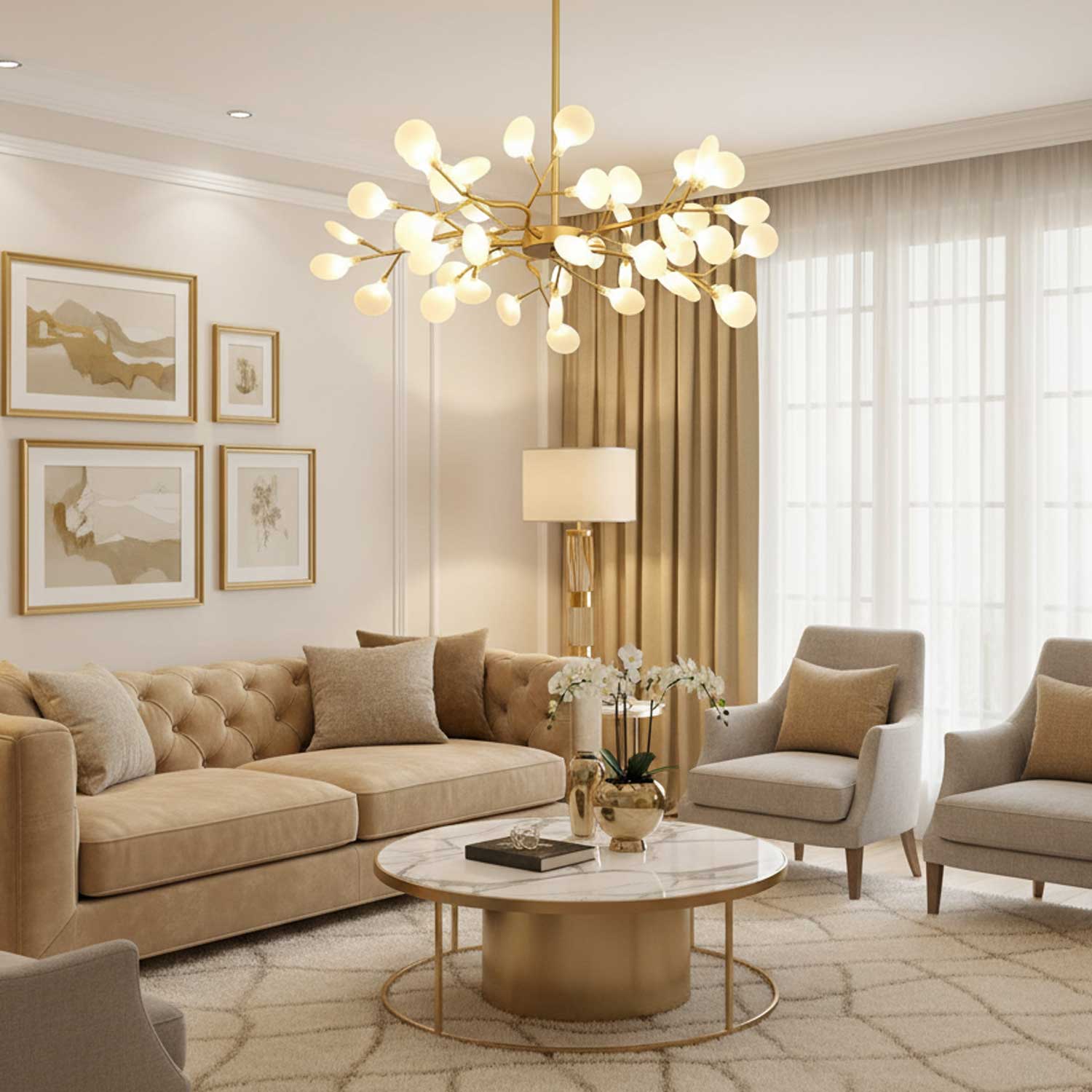 Firefly LED Sputnik Ceiling Suspension Lighting Lobby