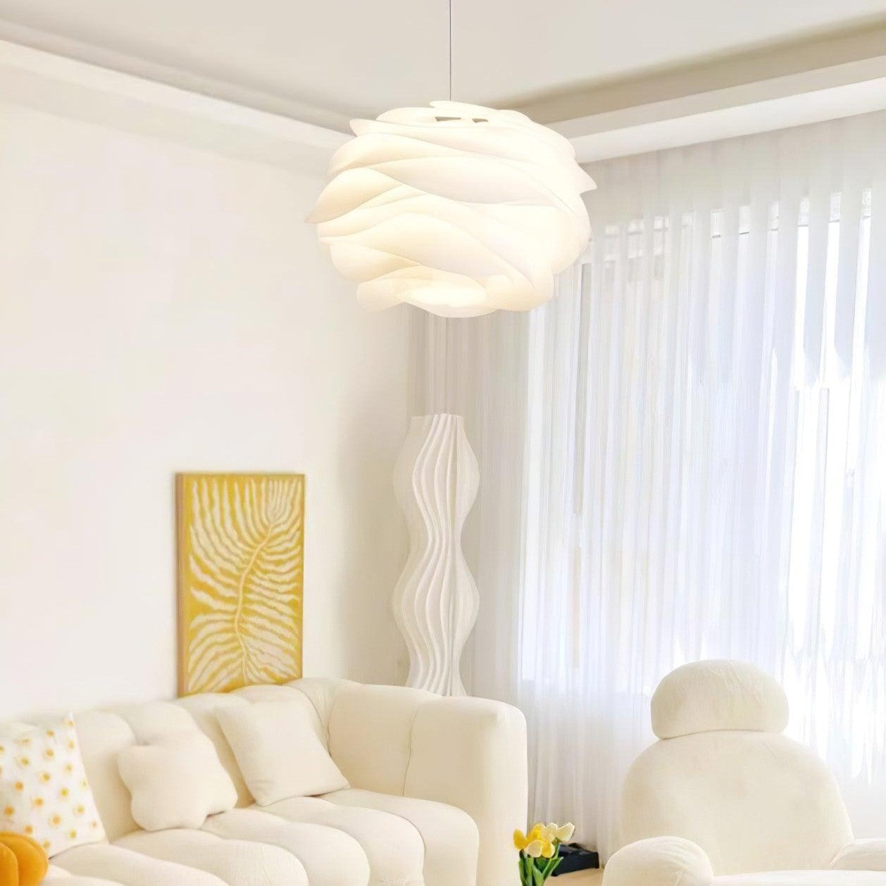 Floral Rose Ceiling Pendant Lighting Lobby