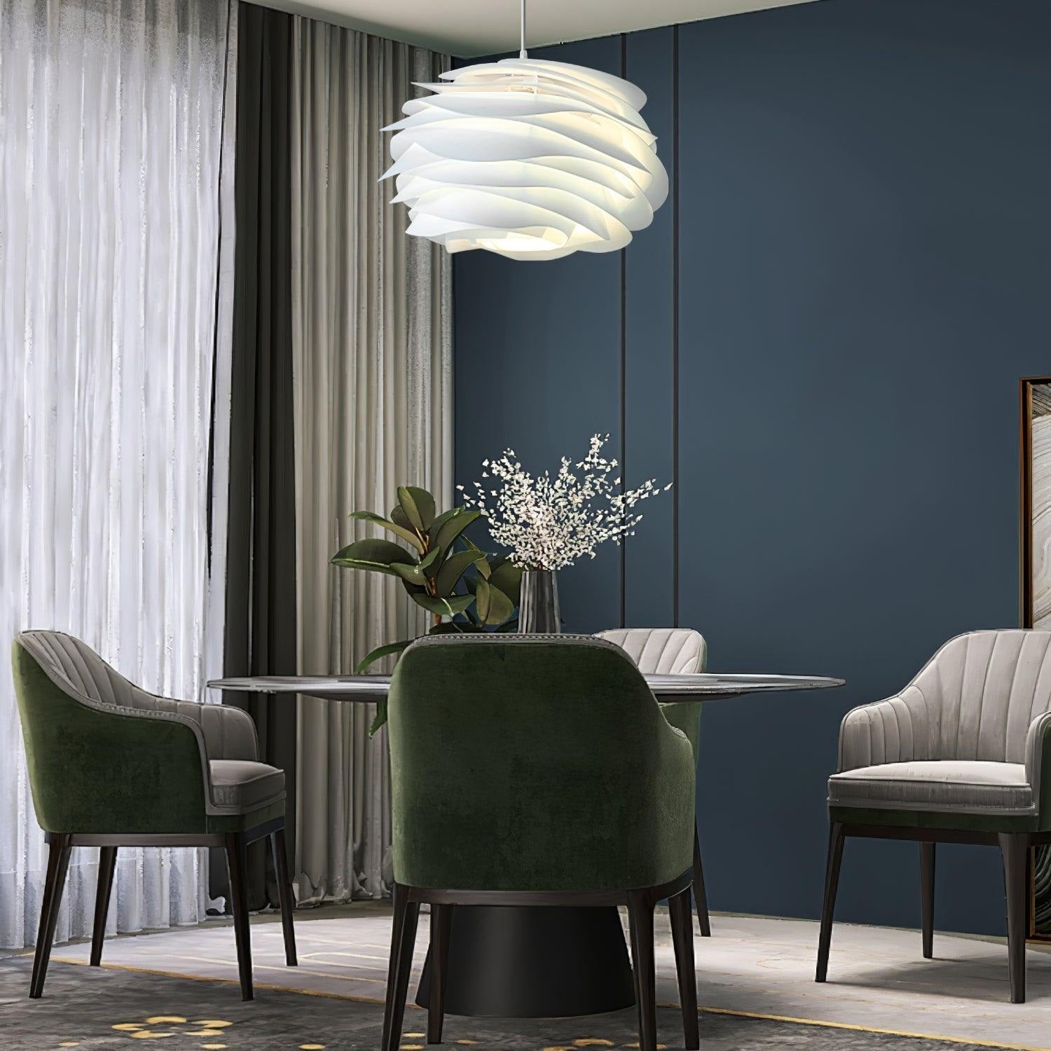 Floral Rose Ceiling Pendant Lighting Lobby