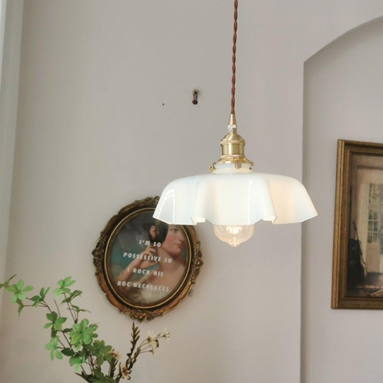 French Floral Ceiling Pendant Lighting Lobby