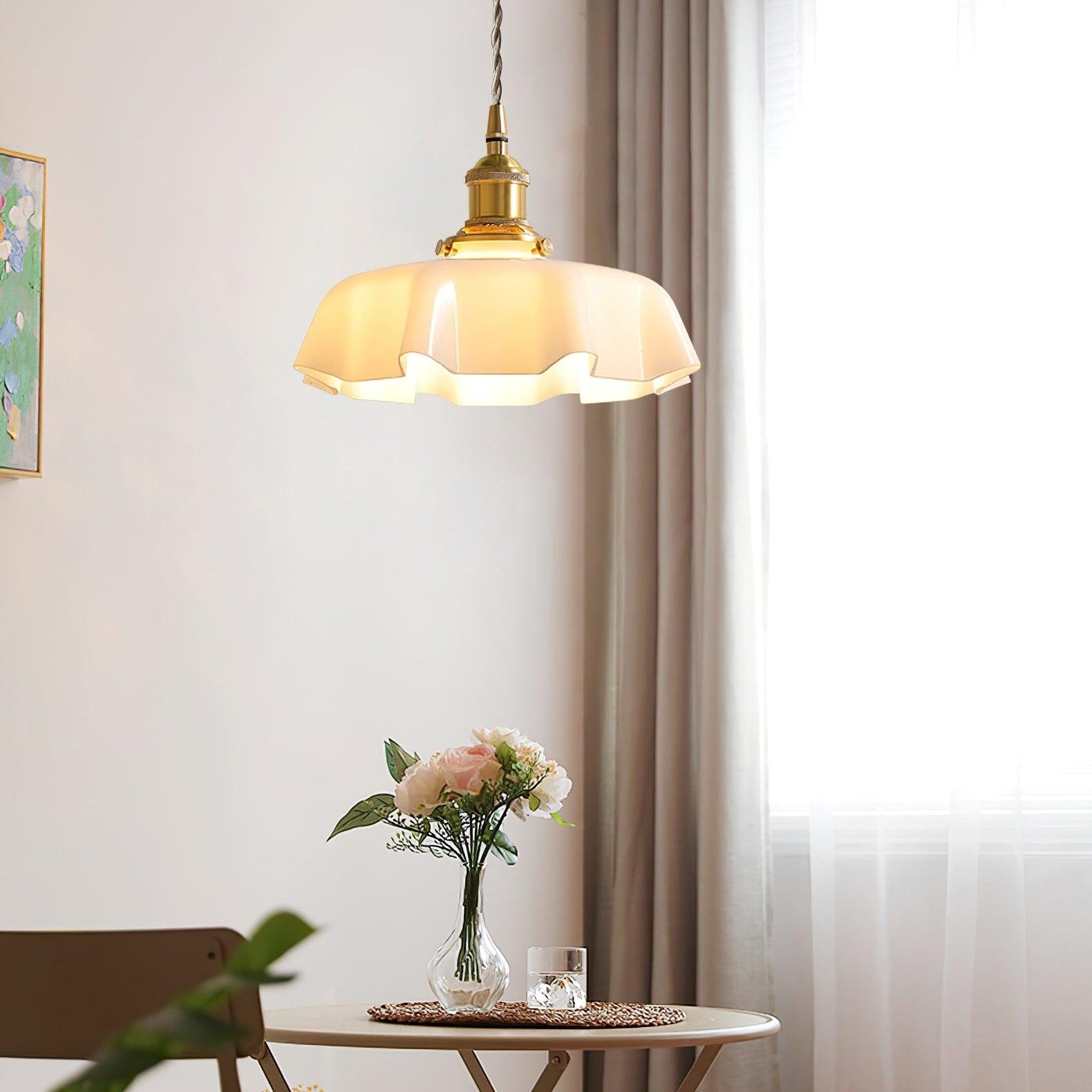 French Floral Ceiling Pendant Lighting Lobby