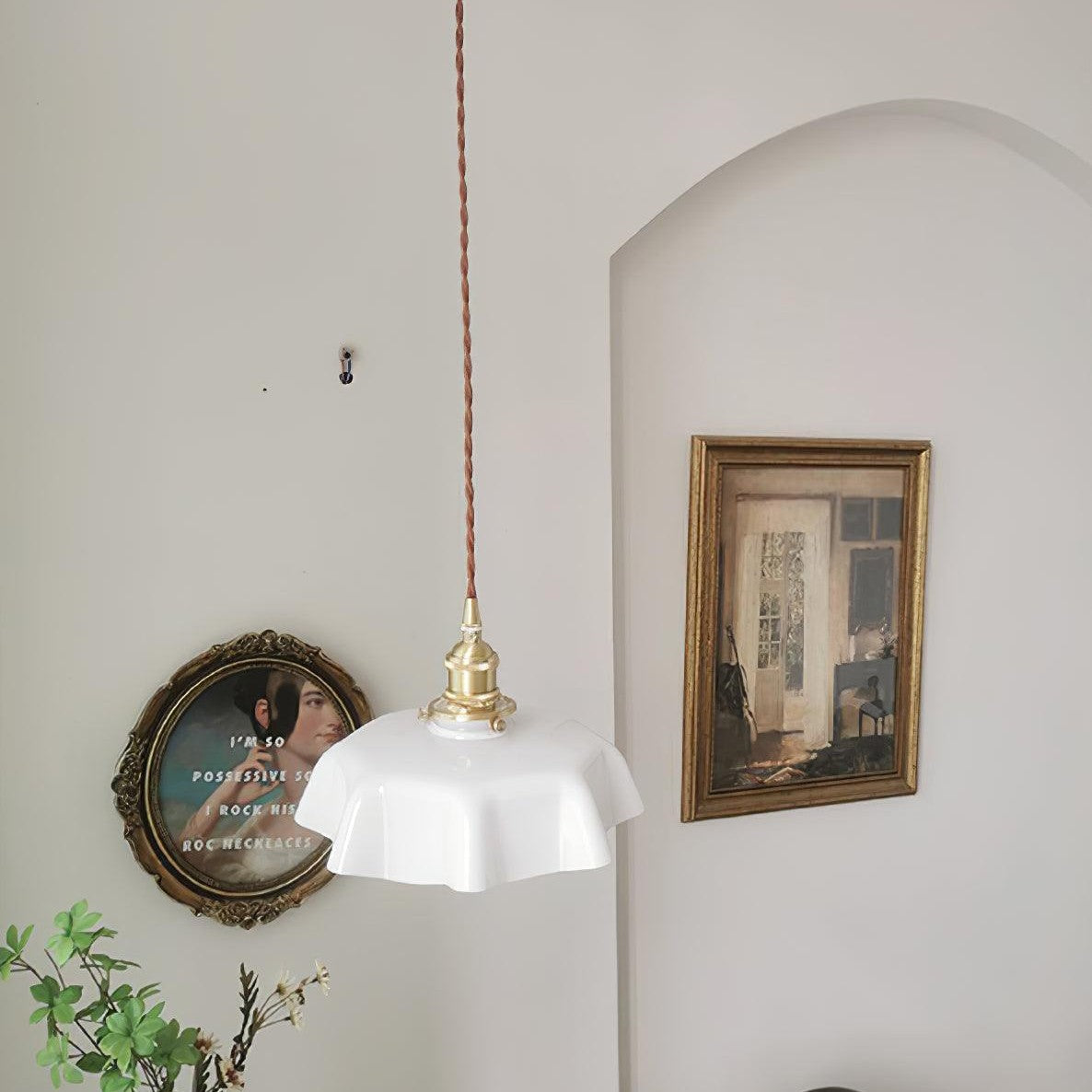 French Floral Ceiling Pendant Lighting Lobby