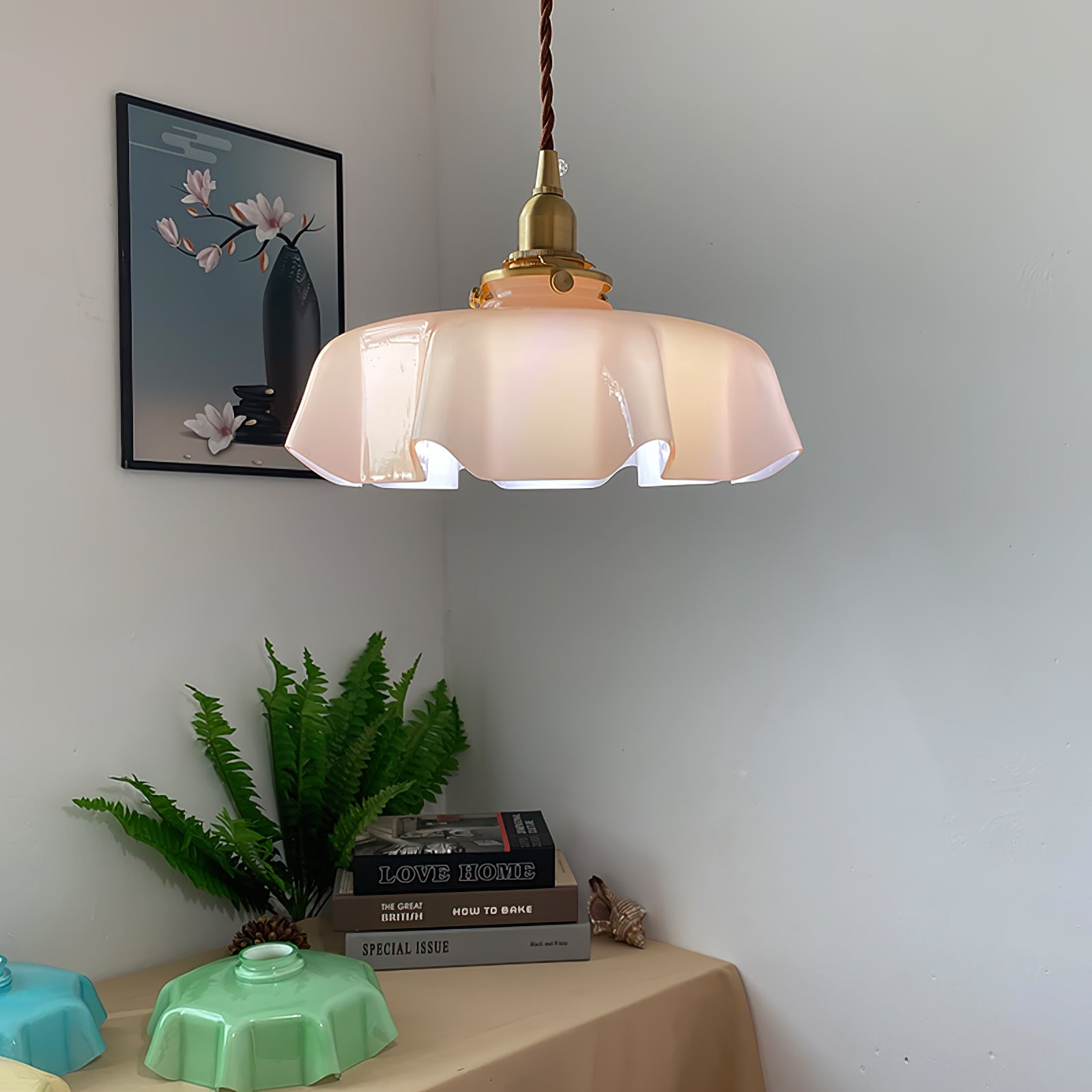 French Floral Ceiling Pendant Lighting Lobby