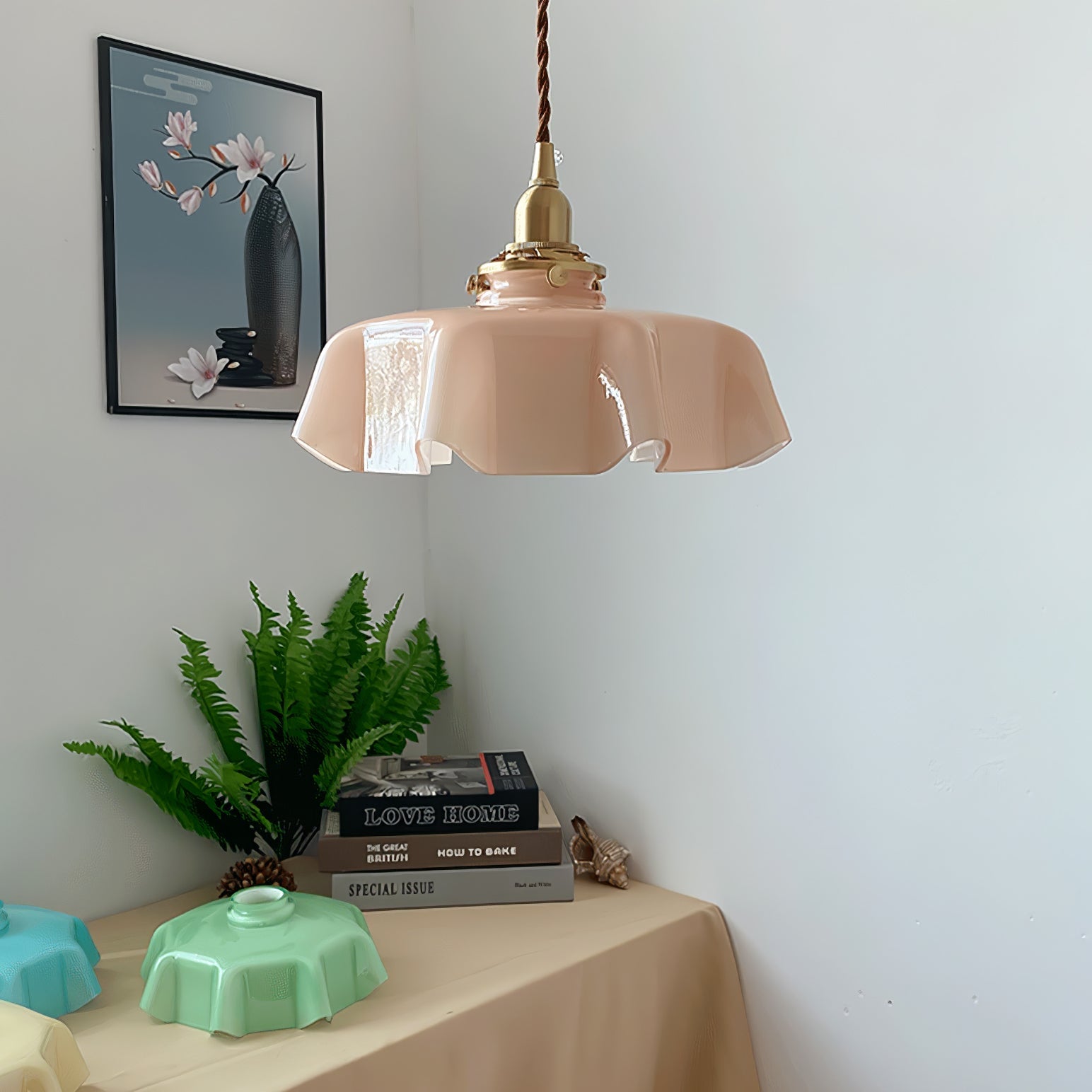 French Floral Ceiling Pendant Lighting Lobby