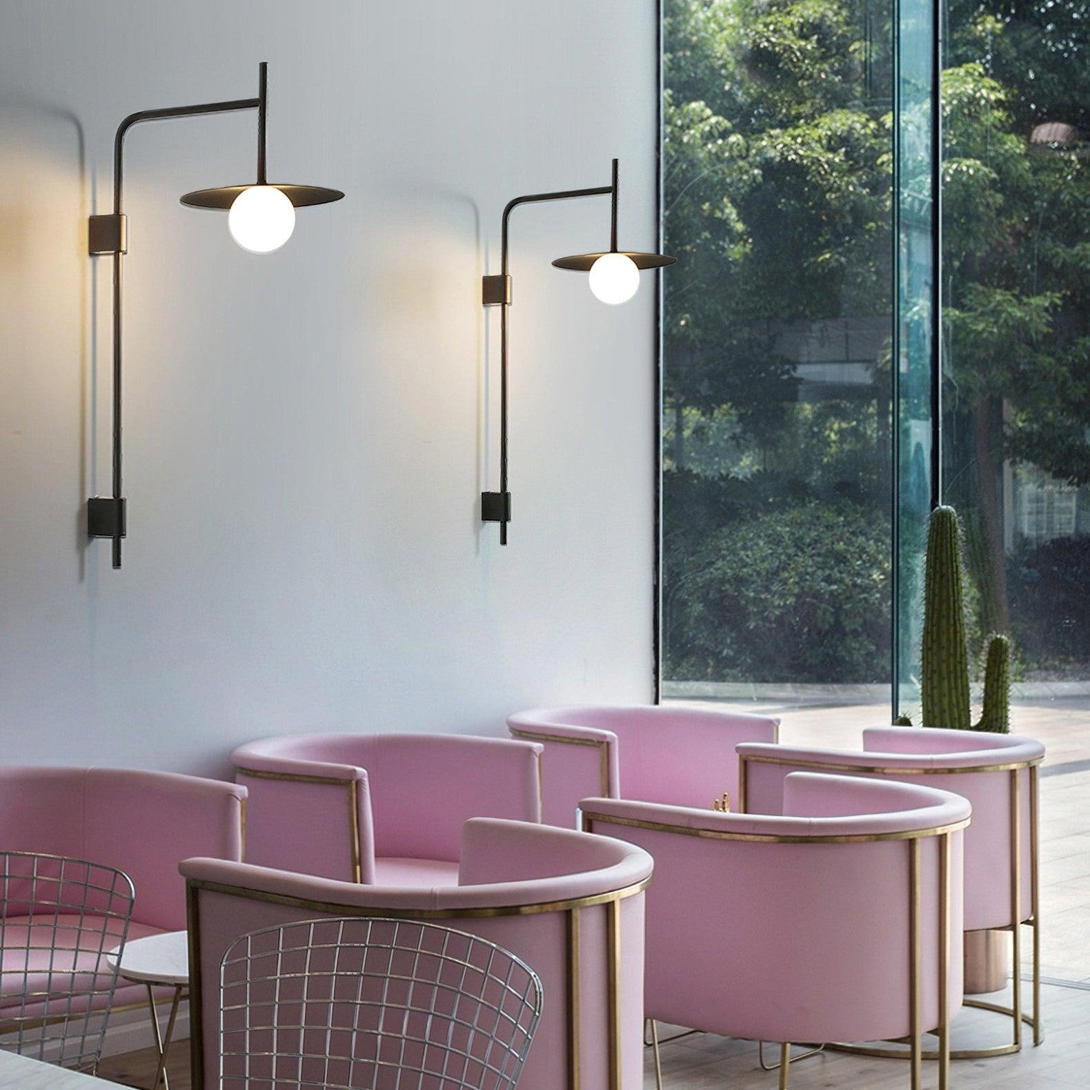 Gea Wall-Mounted Swing Arm Light Fixture Lighting Lobby