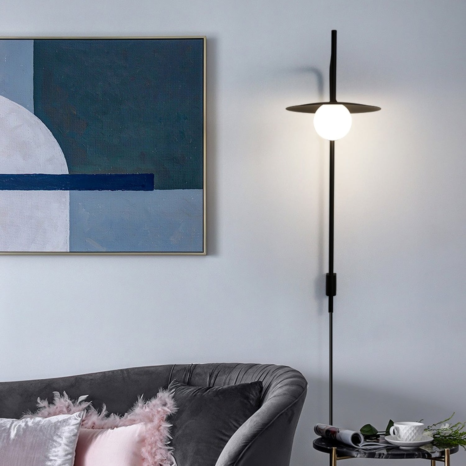 Gea Wall-Mounted Swing Arm Light Fixture Lighting Lobby