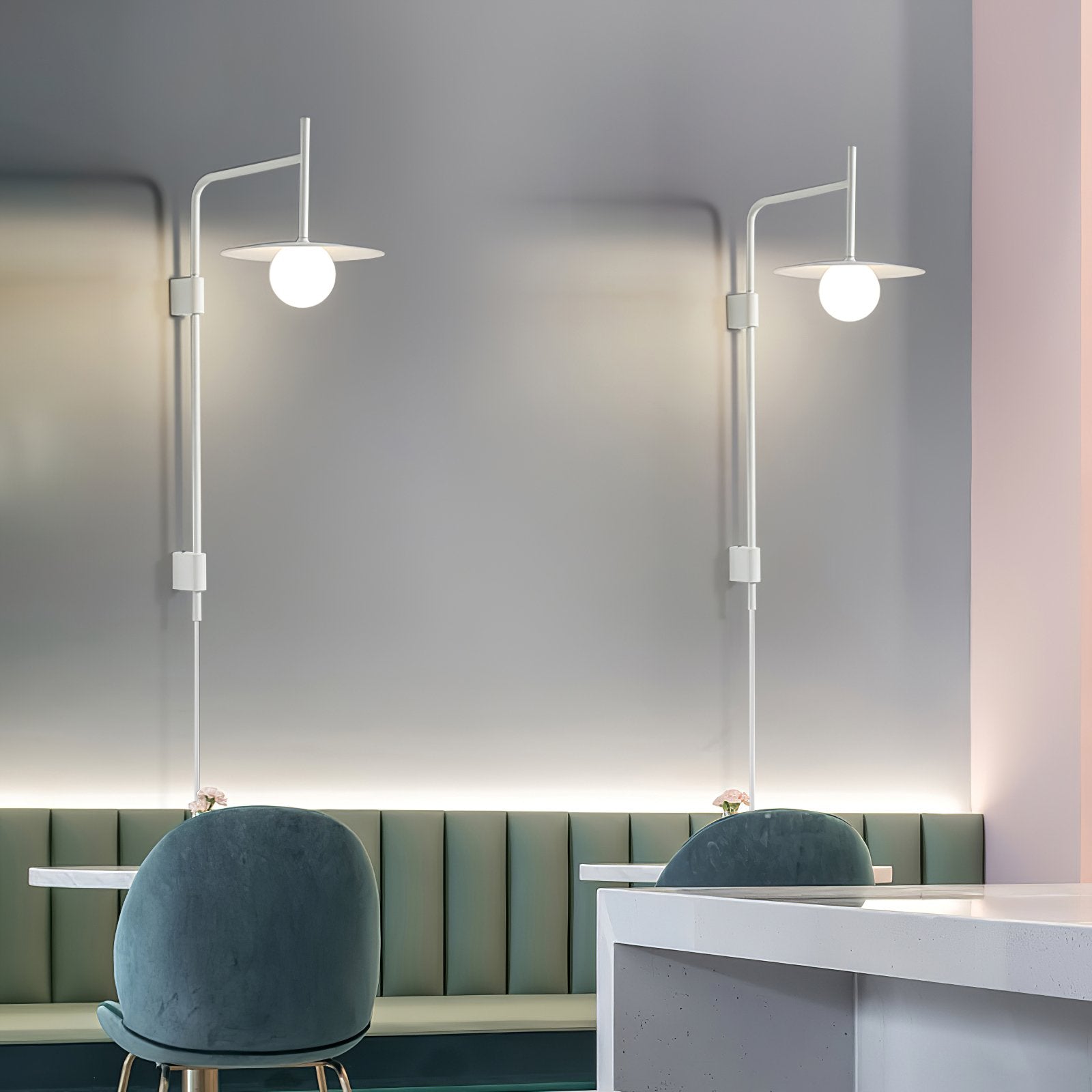 Gea Wall-Mounted Swing Arm Light Fixture Lighting Lobby