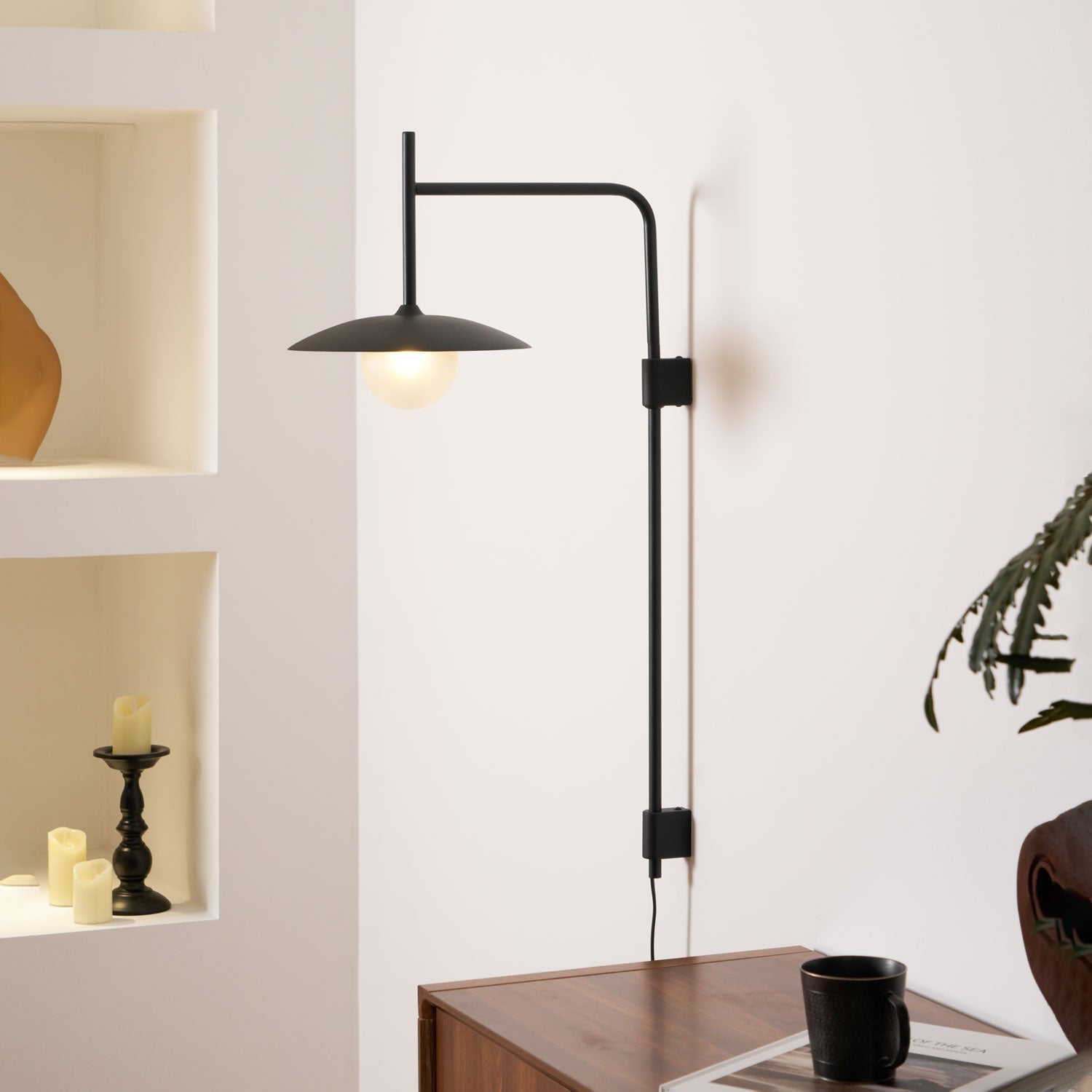 Gea Wall-Mounted Swing Arm Light Fixture Lighting Lobby