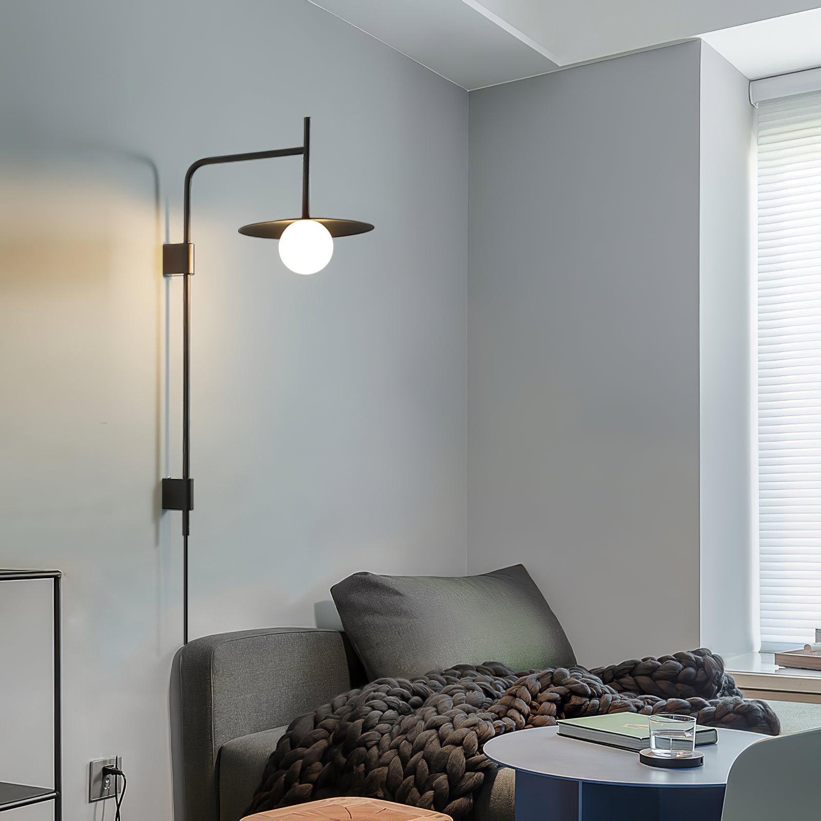 Gea Wall-Mounted Swing Arm Light Fixture Lighting Lobby
