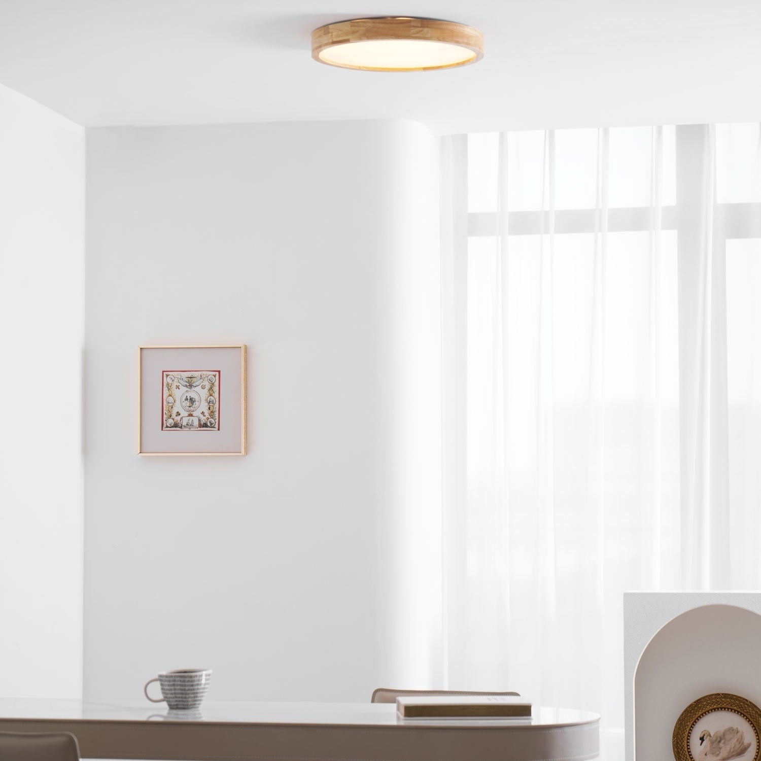 Geometric Wooden Ceiling Fixture Lighting Lobby