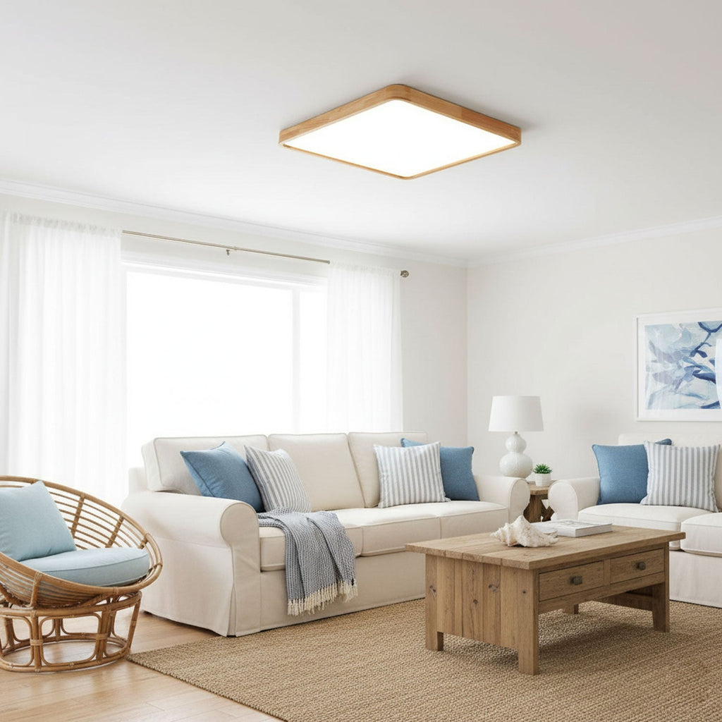 Geometric Wooden Ceiling Fixture Lighting Lobby