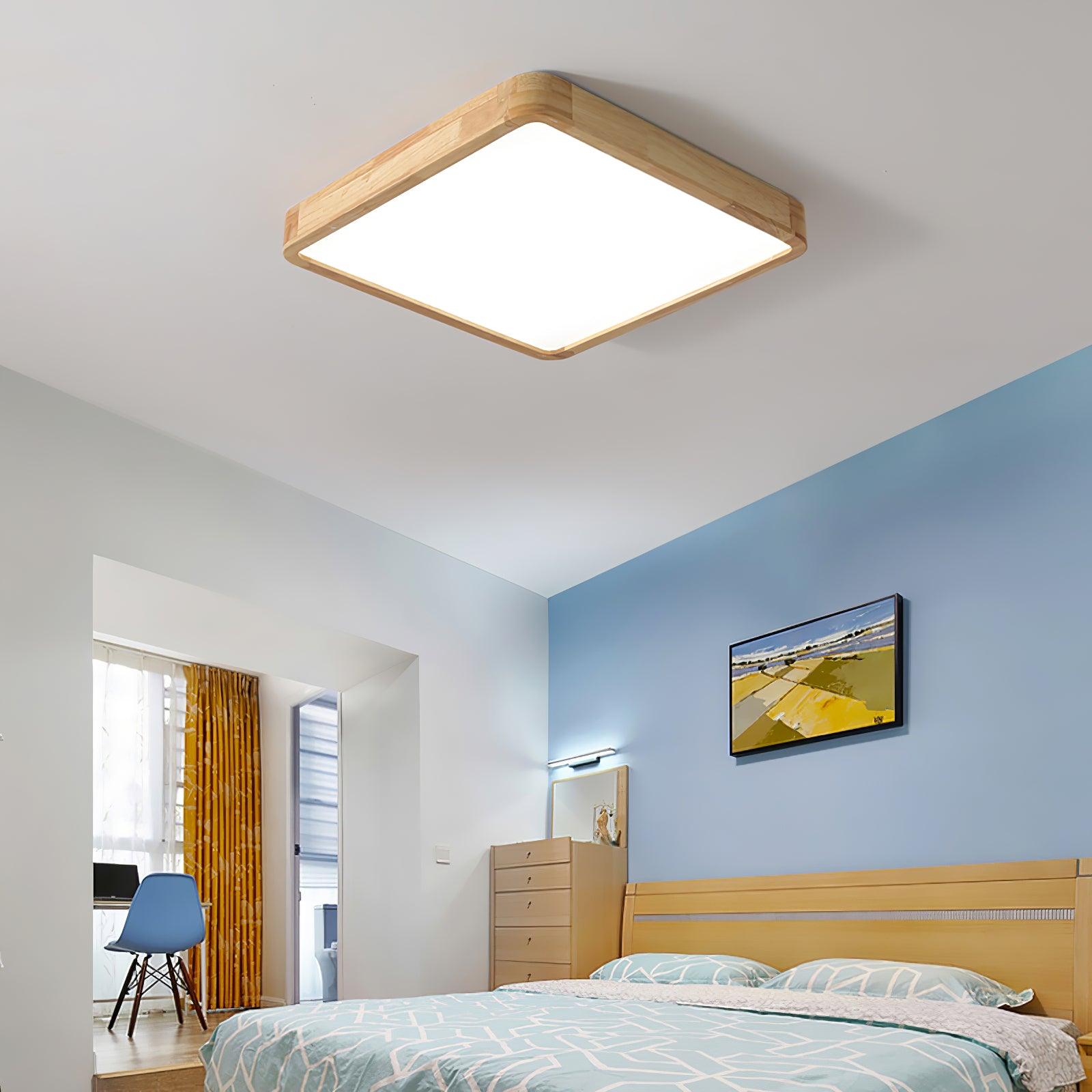 Geometric Wooden Ceiling Fixture Lighting Lobby