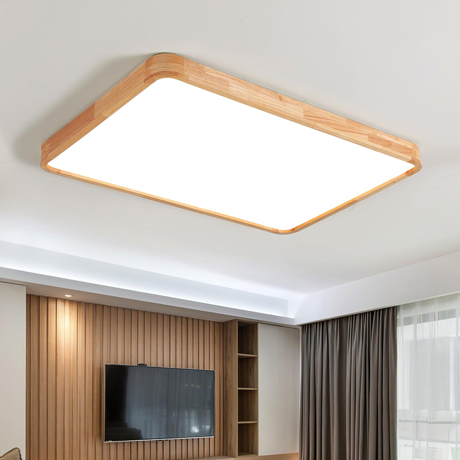 Geometric Wooden Ceiling Fixture Lighting Lobby