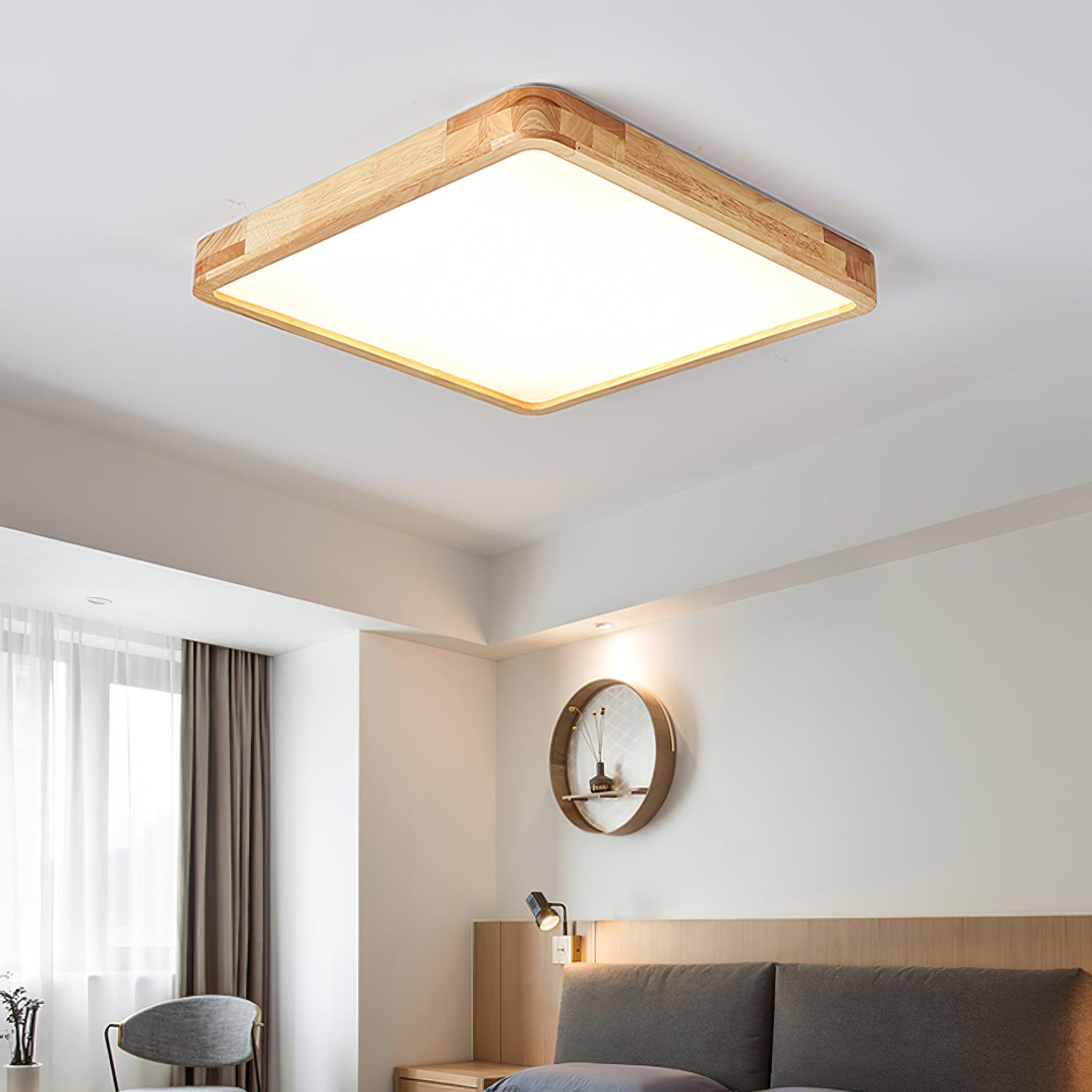 Geometric Wooden Ceiling Fixture Lighting Lobby