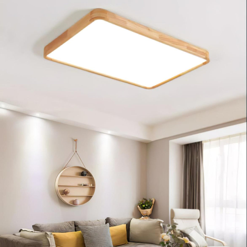Geometric Wooden Ceiling Fixture Lighting Lobby