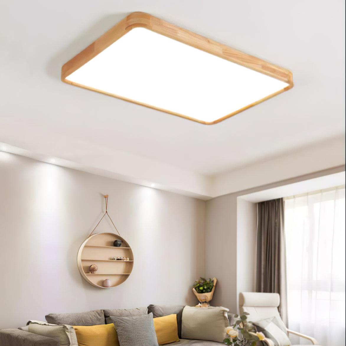 Geometric Wooden Ceiling Fixture Lighting Lobby