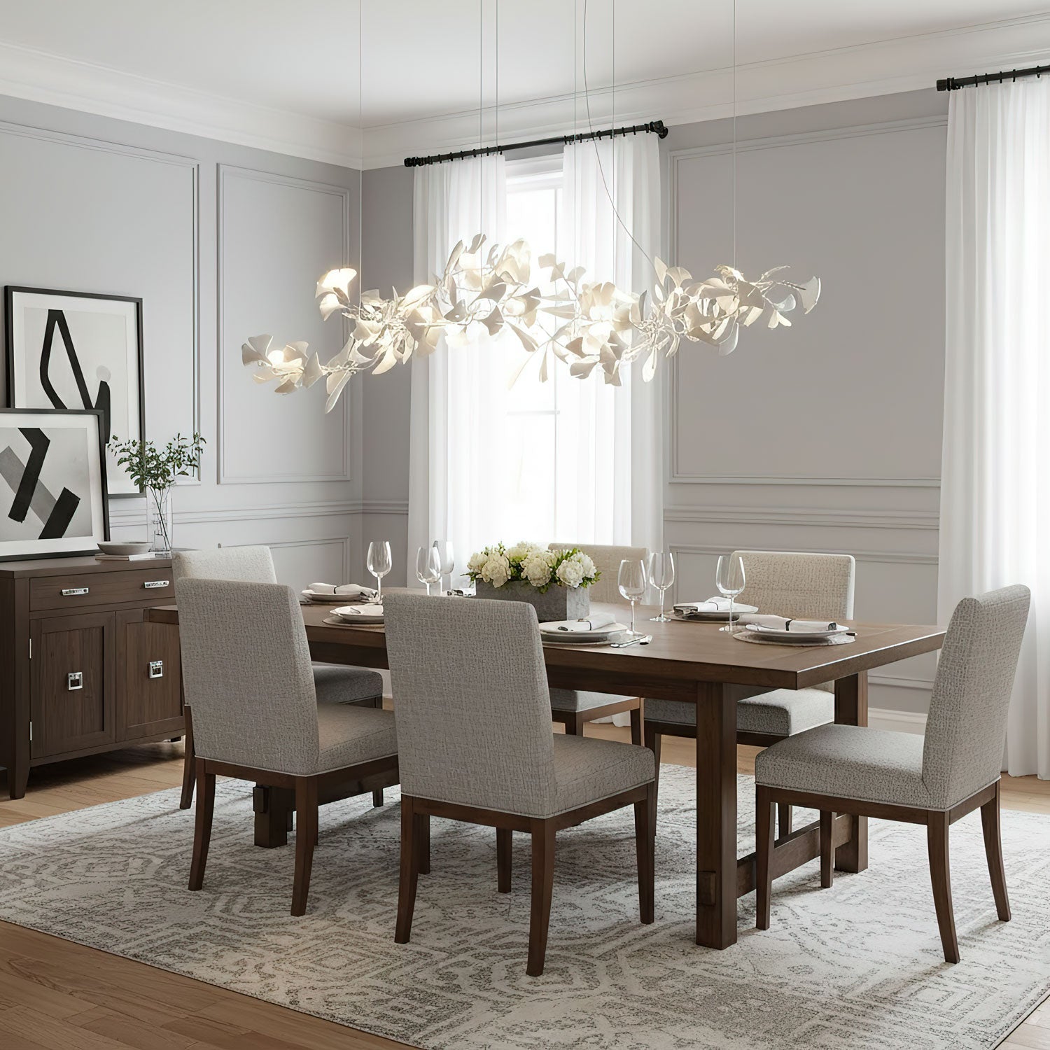 Gingko Ceiling Suspension E Lighting Lobby