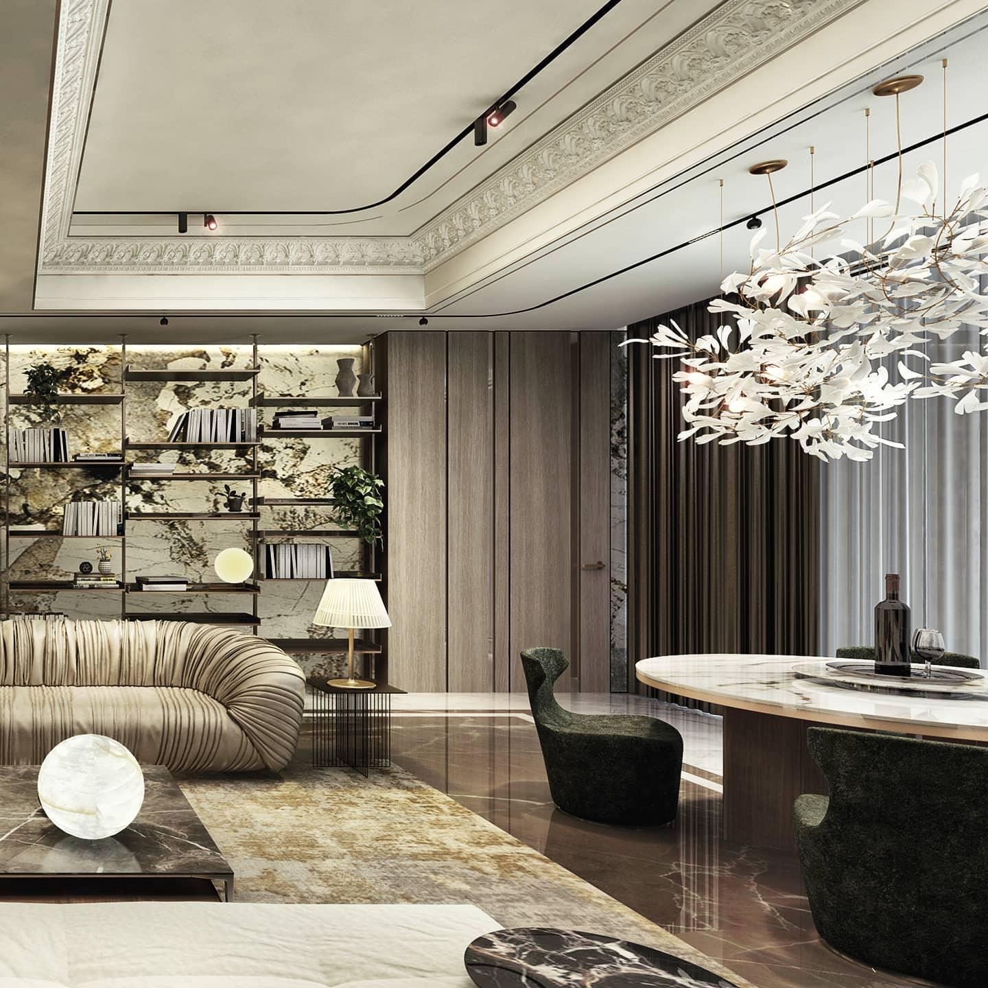 Gingko Ceiling Suspension E Lighting Lobby