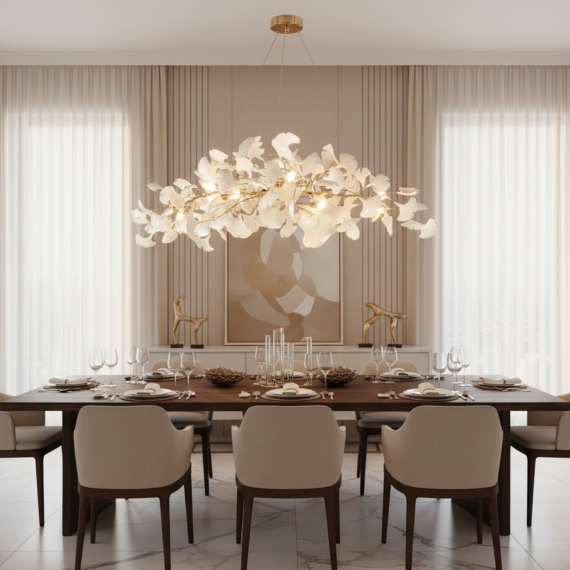 Gingko Ceiling Suspension N Lighting Lobby