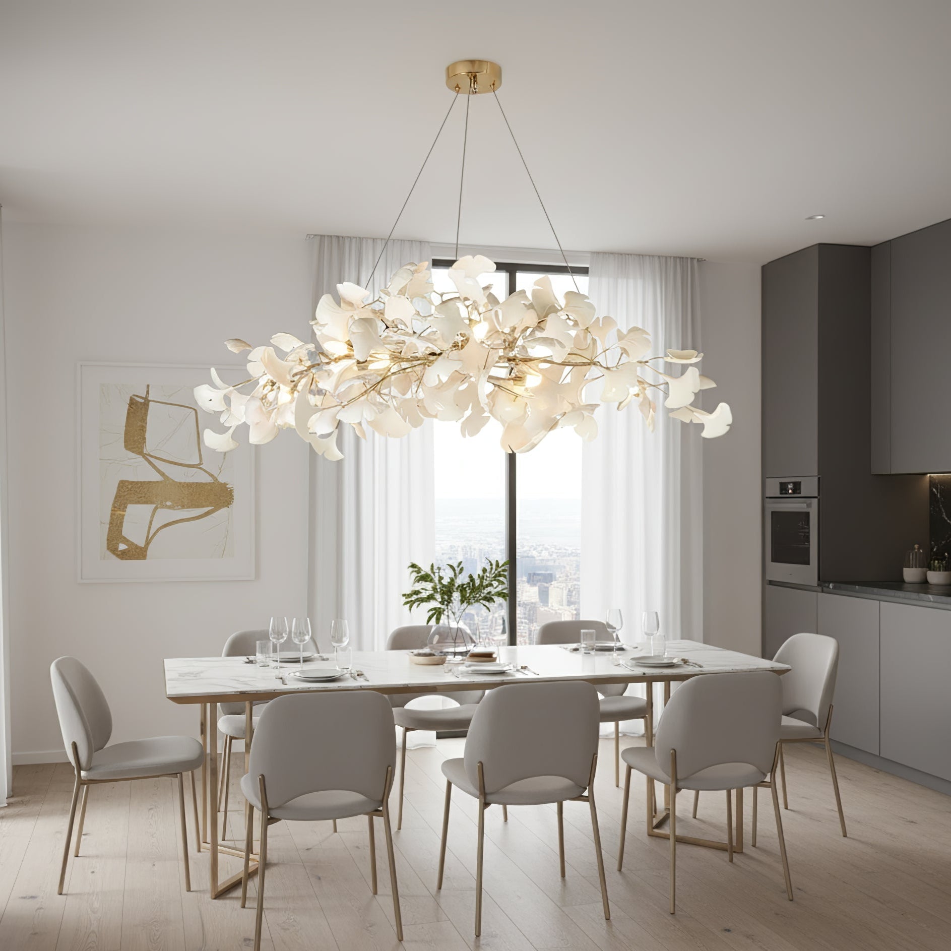 Gingko Ceiling Suspension N Lighting Lobby
