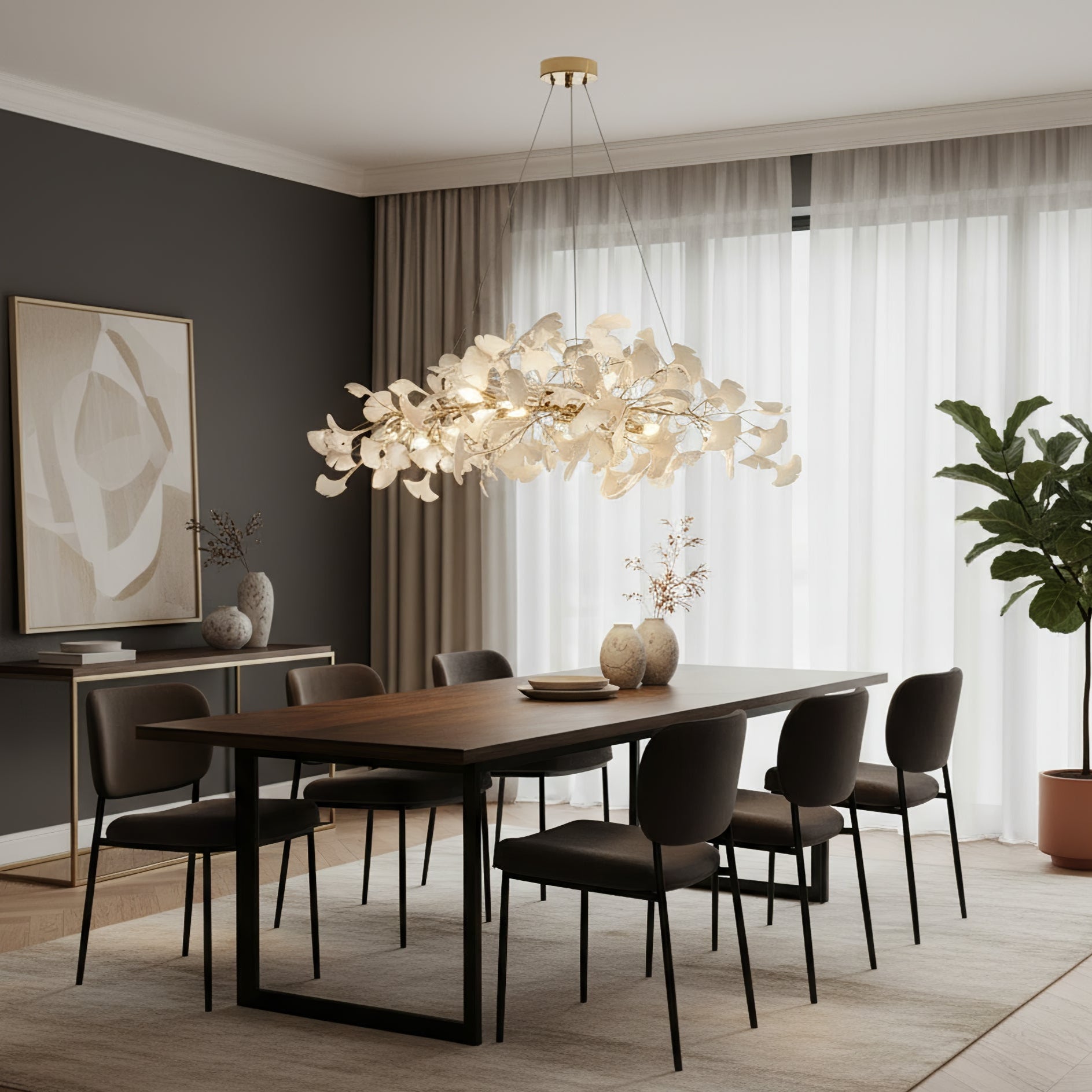 Gingko Ceiling Suspension N Lighting Lobby
