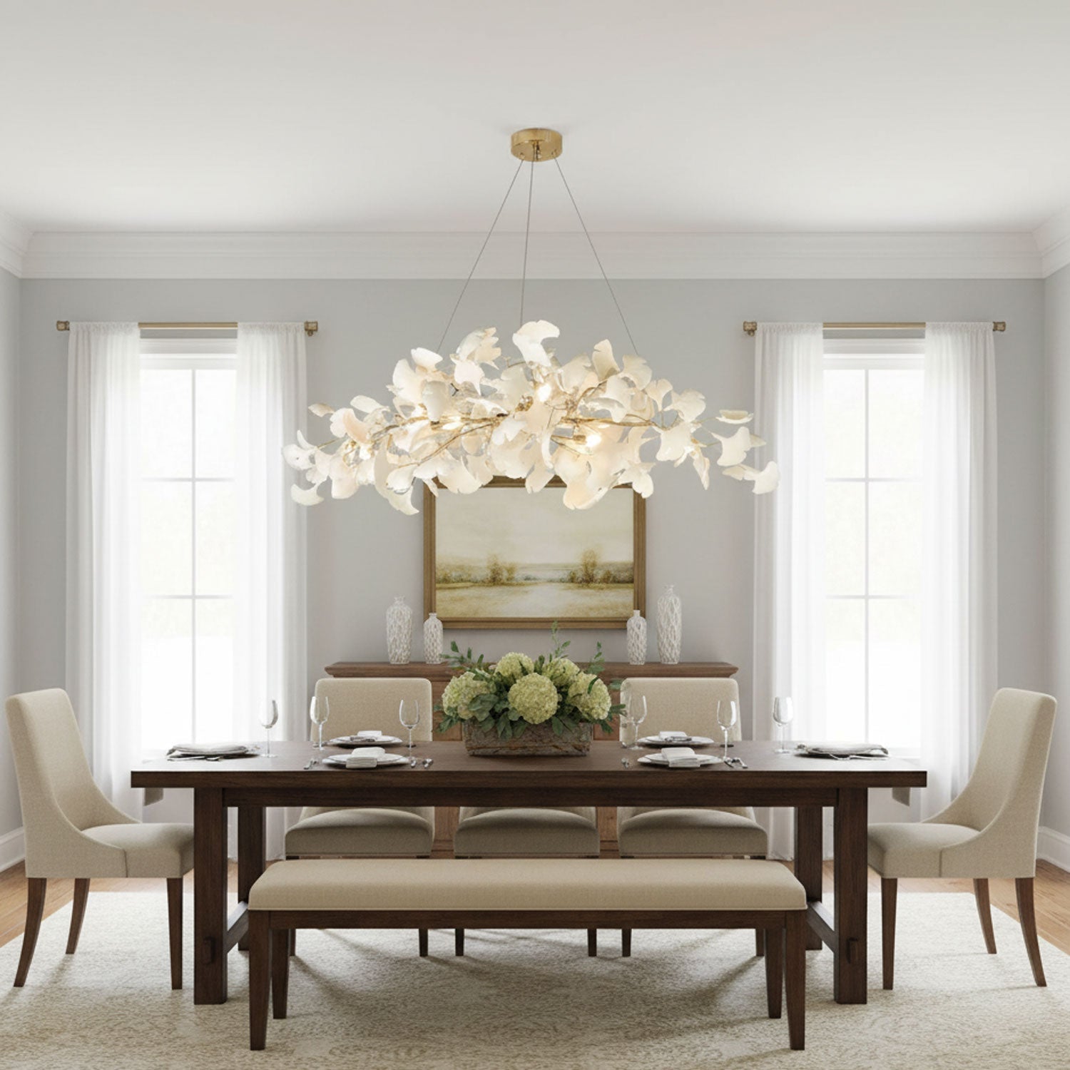 Gingko Ceiling Suspension N Lighting Lobby
