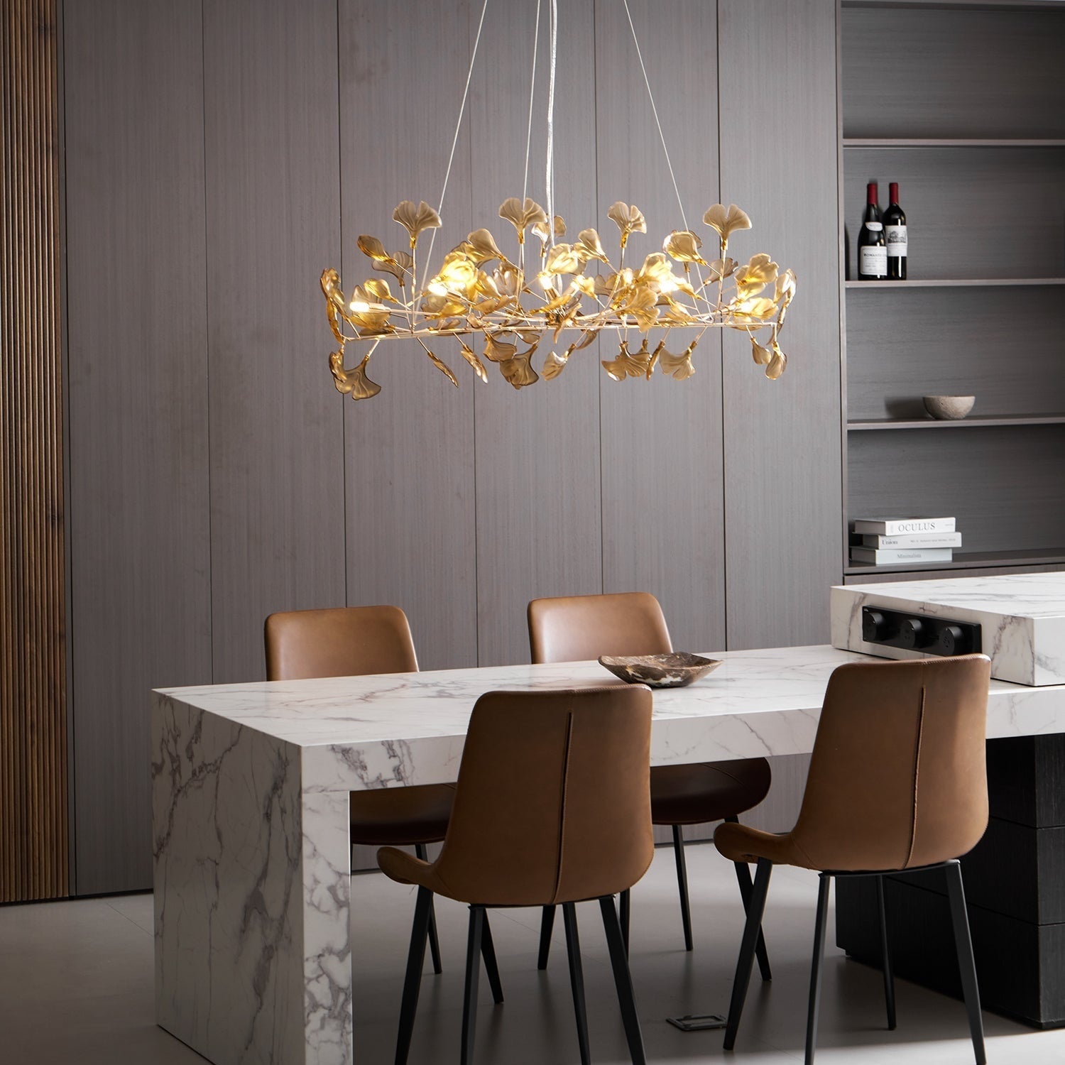 Ginkgo Leaf Acrylic Ceiling Light Lighting Lobby
