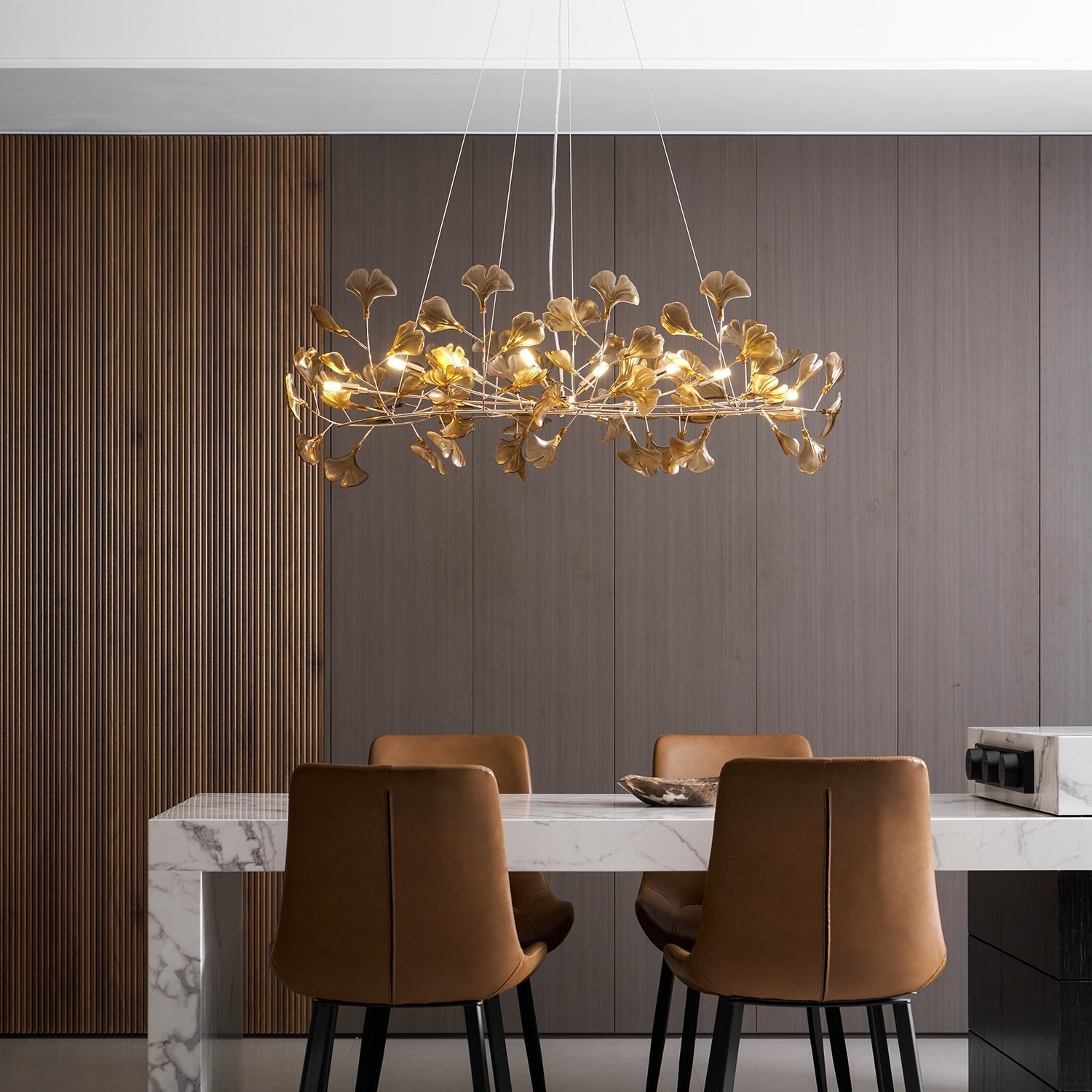 Ginkgo Leaf Acrylic Ceiling Light Lighting Lobby