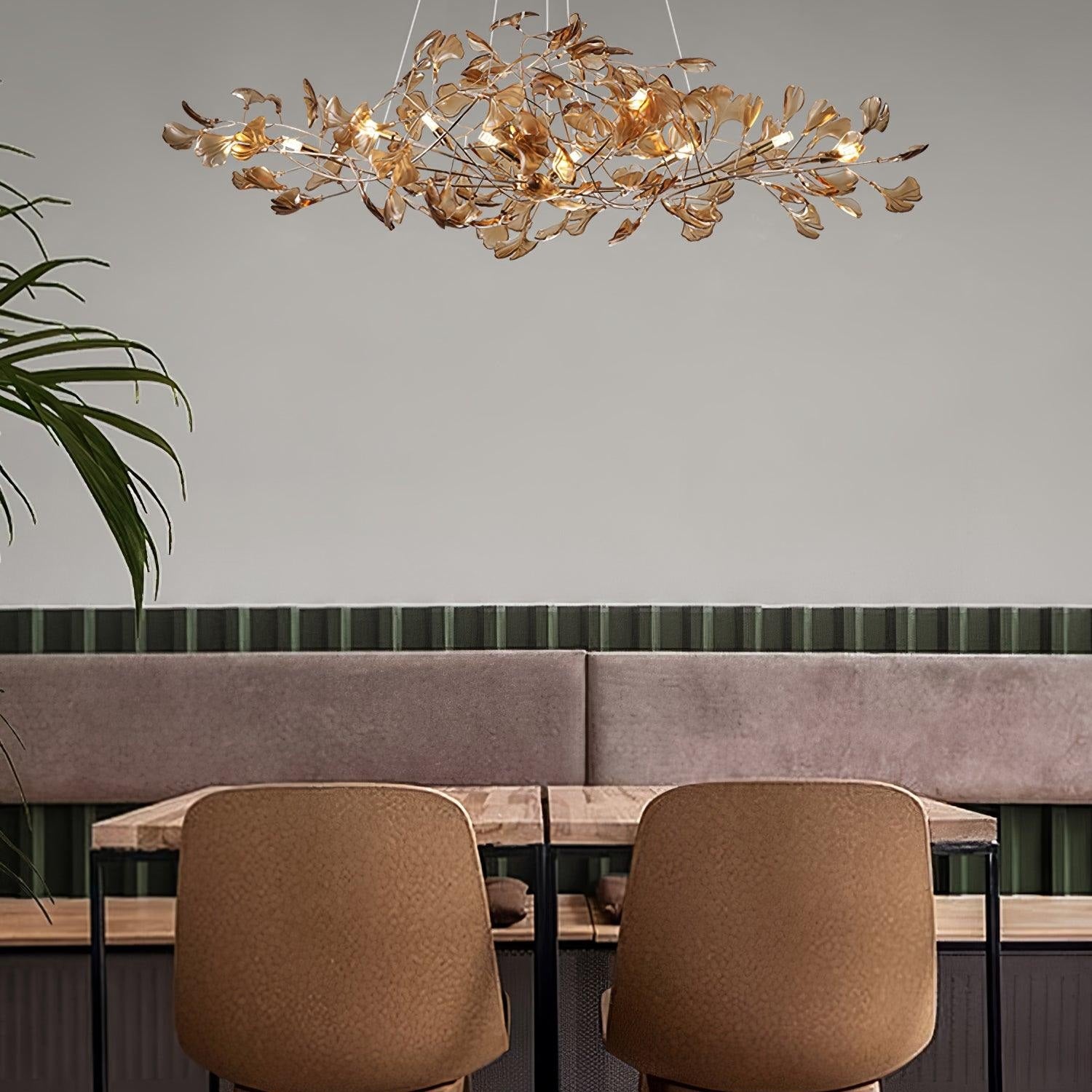 Ginkgo Leaf Acrylic Ceiling Light Lighting Lobby