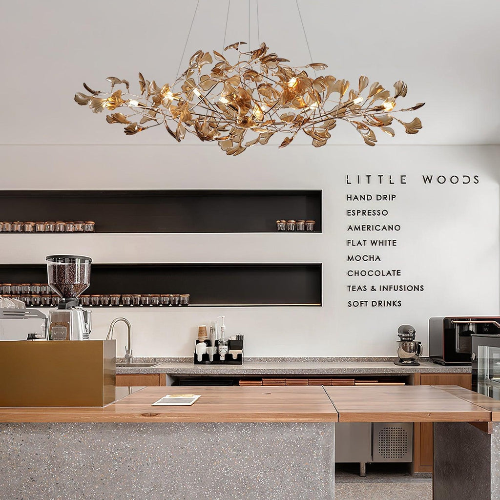Ginkgo Leaf Acrylic Ceiling Light Lighting Lobby